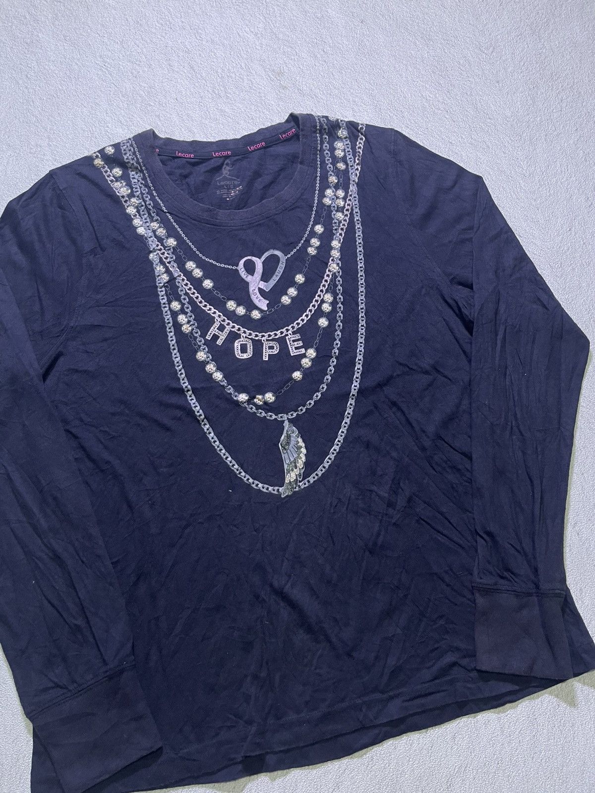 Japanese Brand Y2K LECARE long sleeve tshirt Size US M / EU 48-50 / 2 - 2 Thumbnail