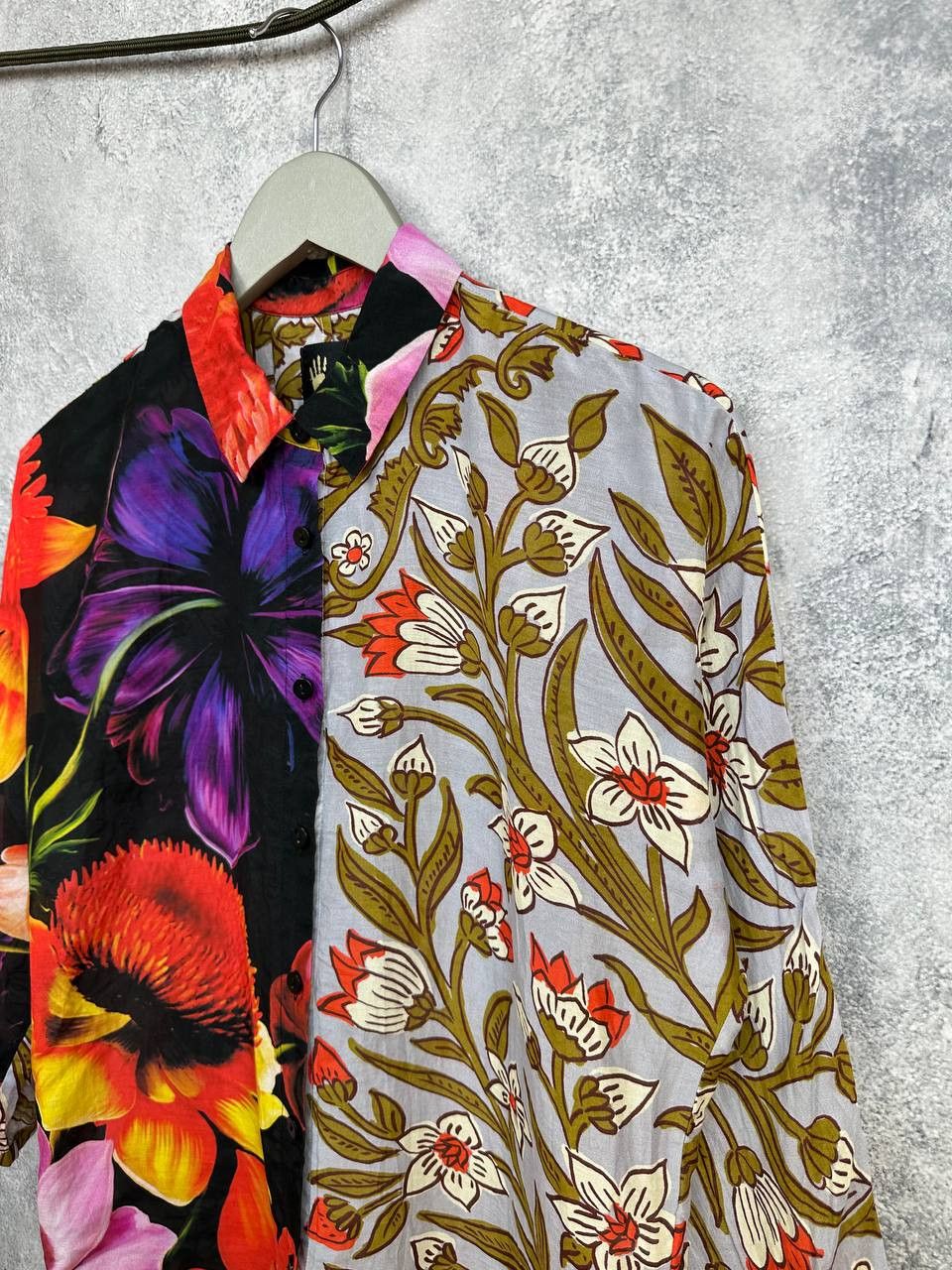 Desigual Desigual Floral Patchwork Button-Up Shirt Cotton Silk Blend Size S / US 4 / IT 40 - 5 Thumbnail