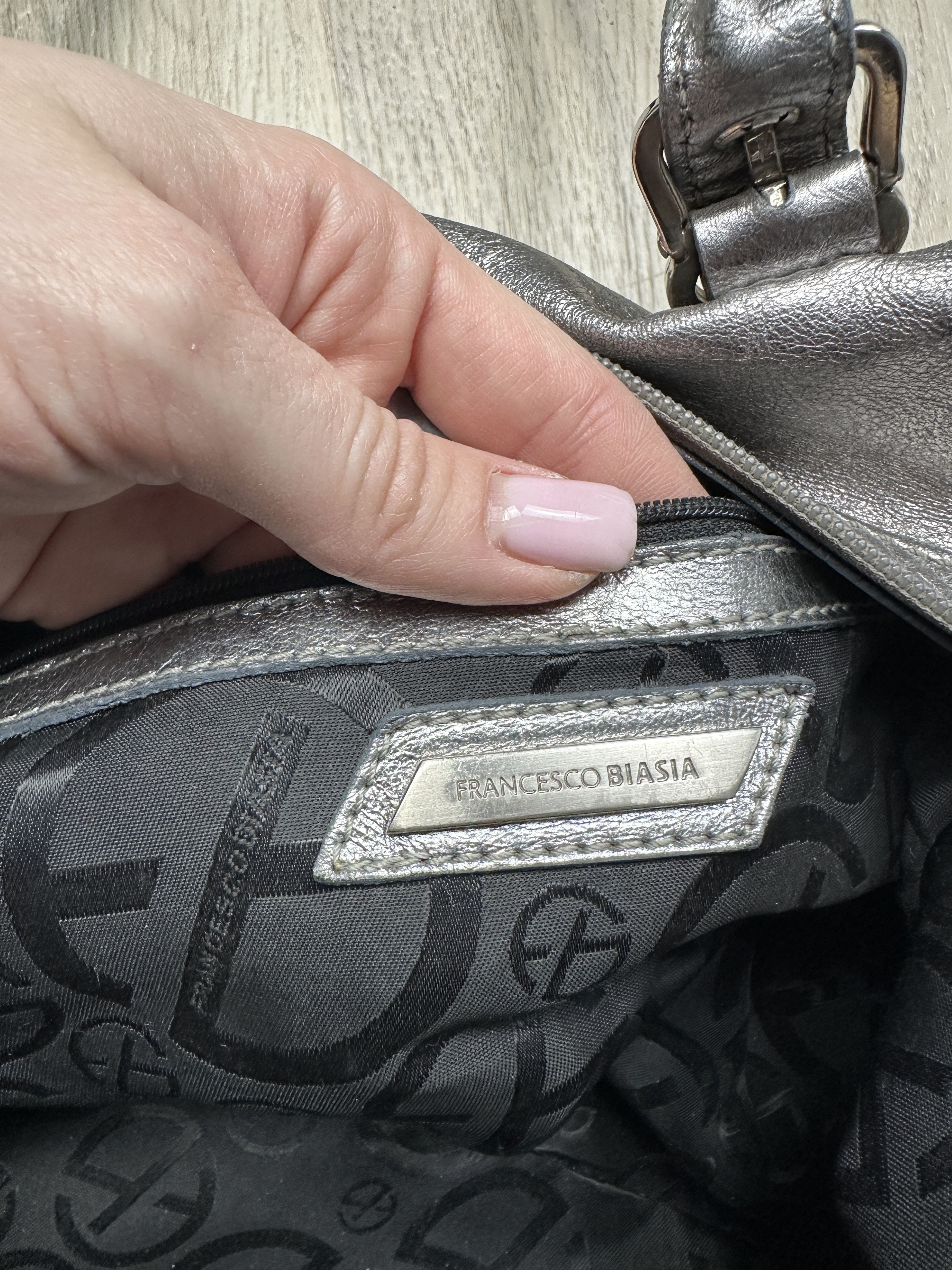 Other Francesco Biasia Handbag Shoulder Bag Leather Silver Size ONE SIZE - 7 Thumbnail
