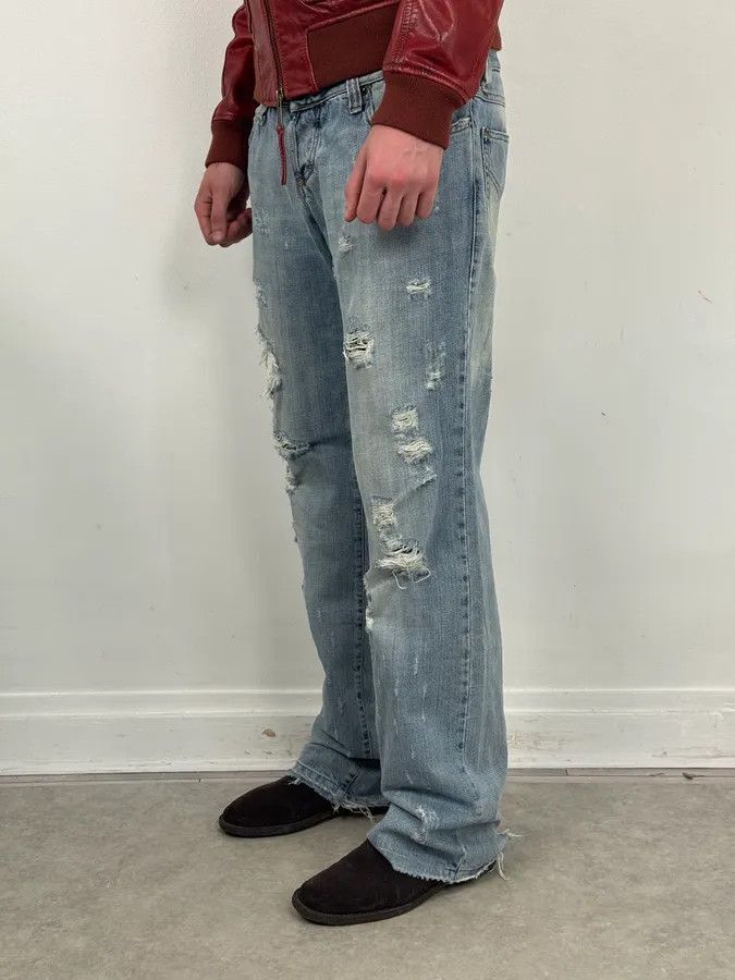 Dolce & Gabbana SS2006 Dolce & Gabbana Python Waist Distressed Denim Jeans Size US 33 - 3 Thumbnail