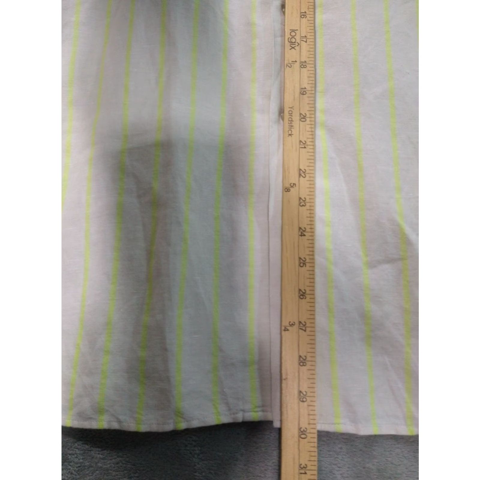 Banana Republic Banana Republic Shirt Mens Large Beige Stripe Linen Blend Hawaiian Slim Fit Shirt Size US L / EU 52-54 / 3 - 3 Thumbnail
