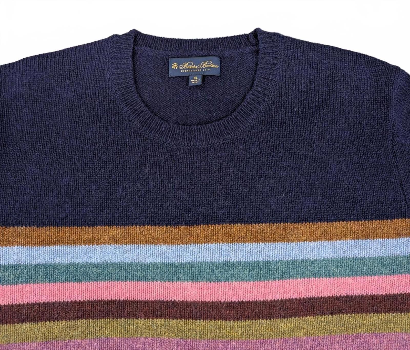 Brooks Brothers Brooks Brothers XL Purple Striped Sweater - Depilled MINT Size US XL / EU 56 / 4 - 4 Thumbnail