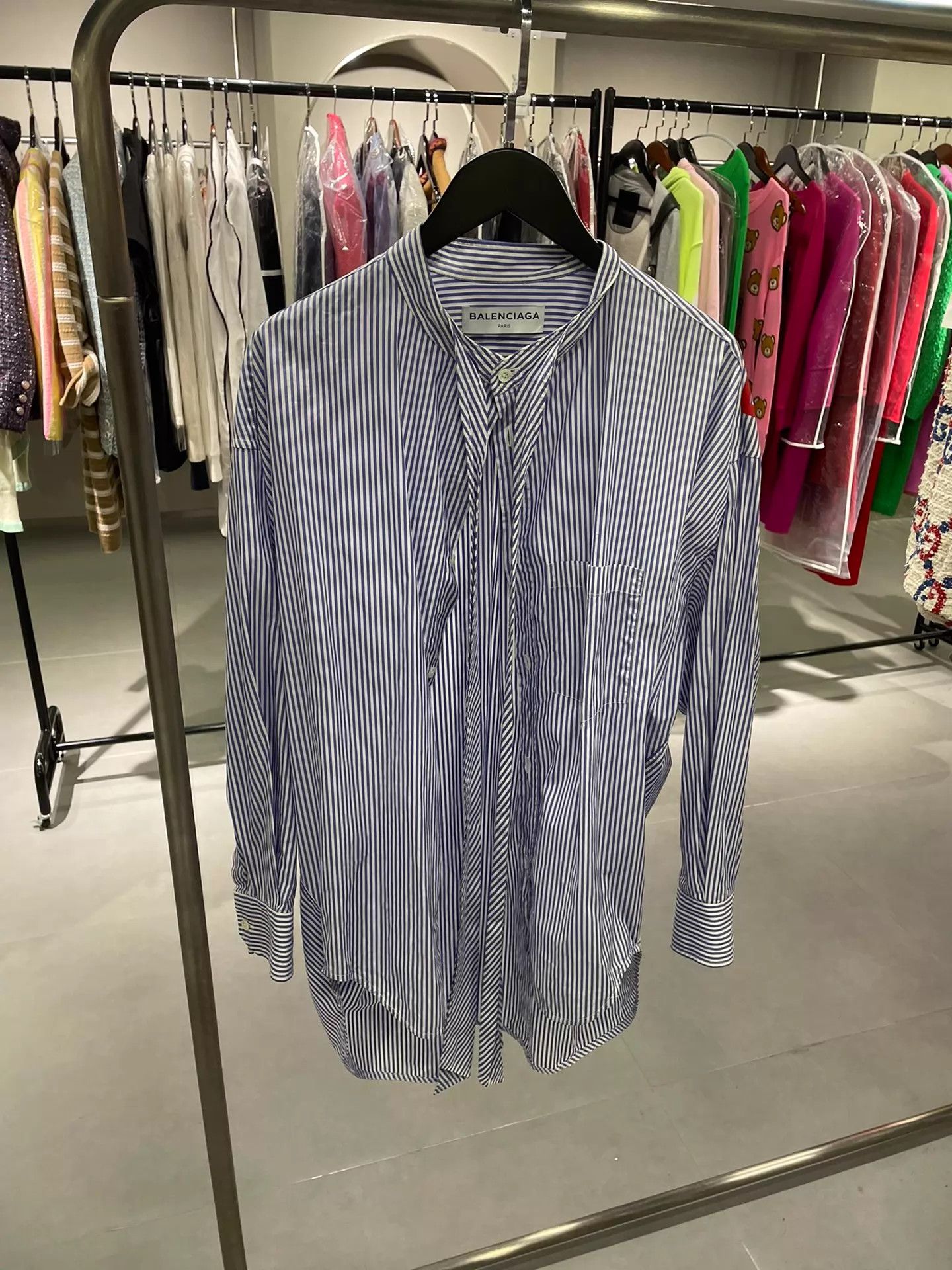 Balenciaga BALENCIAGA Women's Big Logo Striped Shirt 34 Size XXS / US 00 / IT 34 - 1 Thumbnail