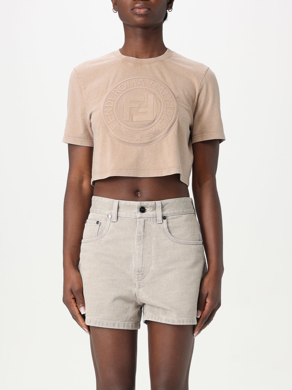 Fendi T-Shirt Woman Beige