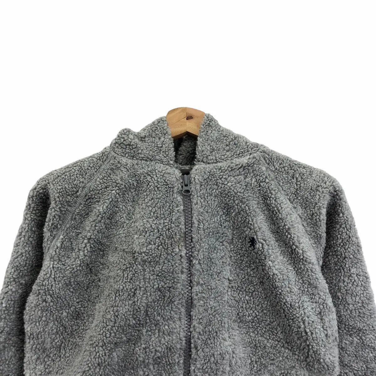 Vintage Vtg GYMPHLEX ENGLAND Gray Sherpa Fleece Jacket Hoodie Size S / US 4 / IT 40 - 3 Thumbnail