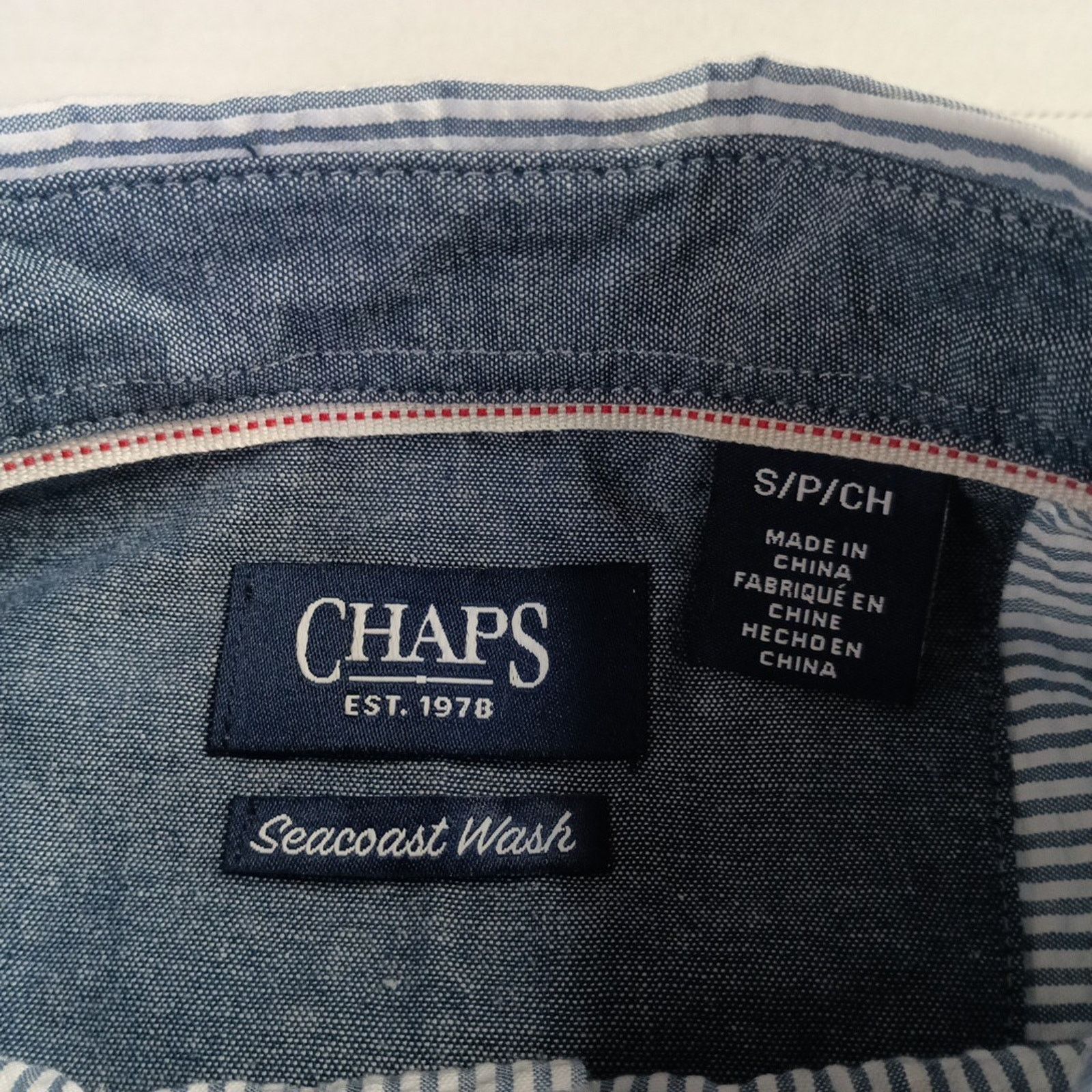 Chaps Chaps Seacoast Seersucker Woven Shirt Mens Size S Blue White Size US S / EU 44-46 / 1 - 3 Thumbnail