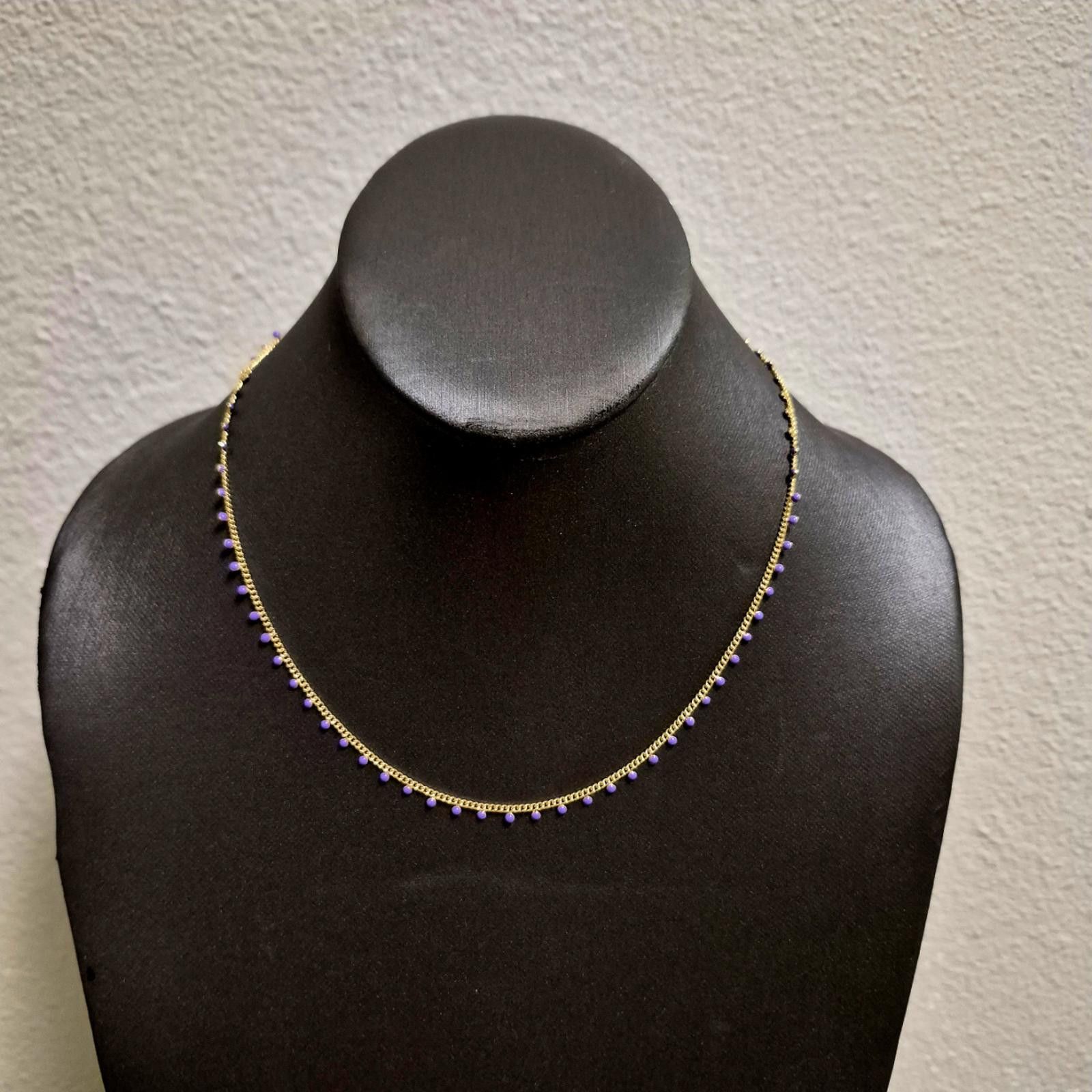 Other Kendra Scott Kelsey Gold Strand Necklace in Purple Enamel Size ONE SIZE - 3 Thumbnail
