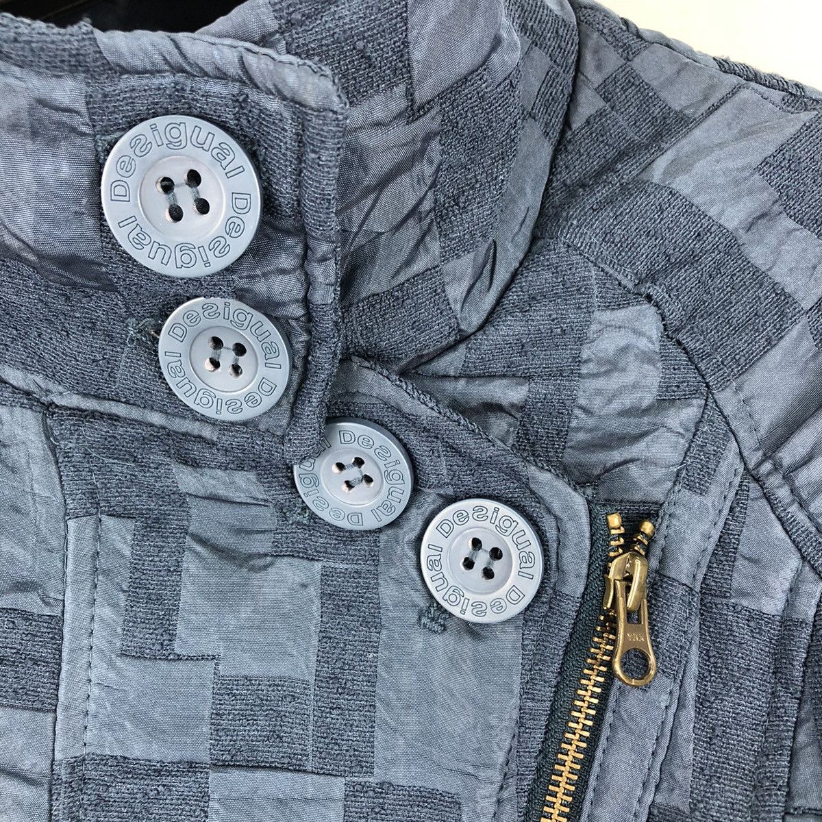 Desigual Vintage Desigual Women Down Jacket Embroidered Logo Checker Size S / US 4 / IT 40 - 8 Thumbnail