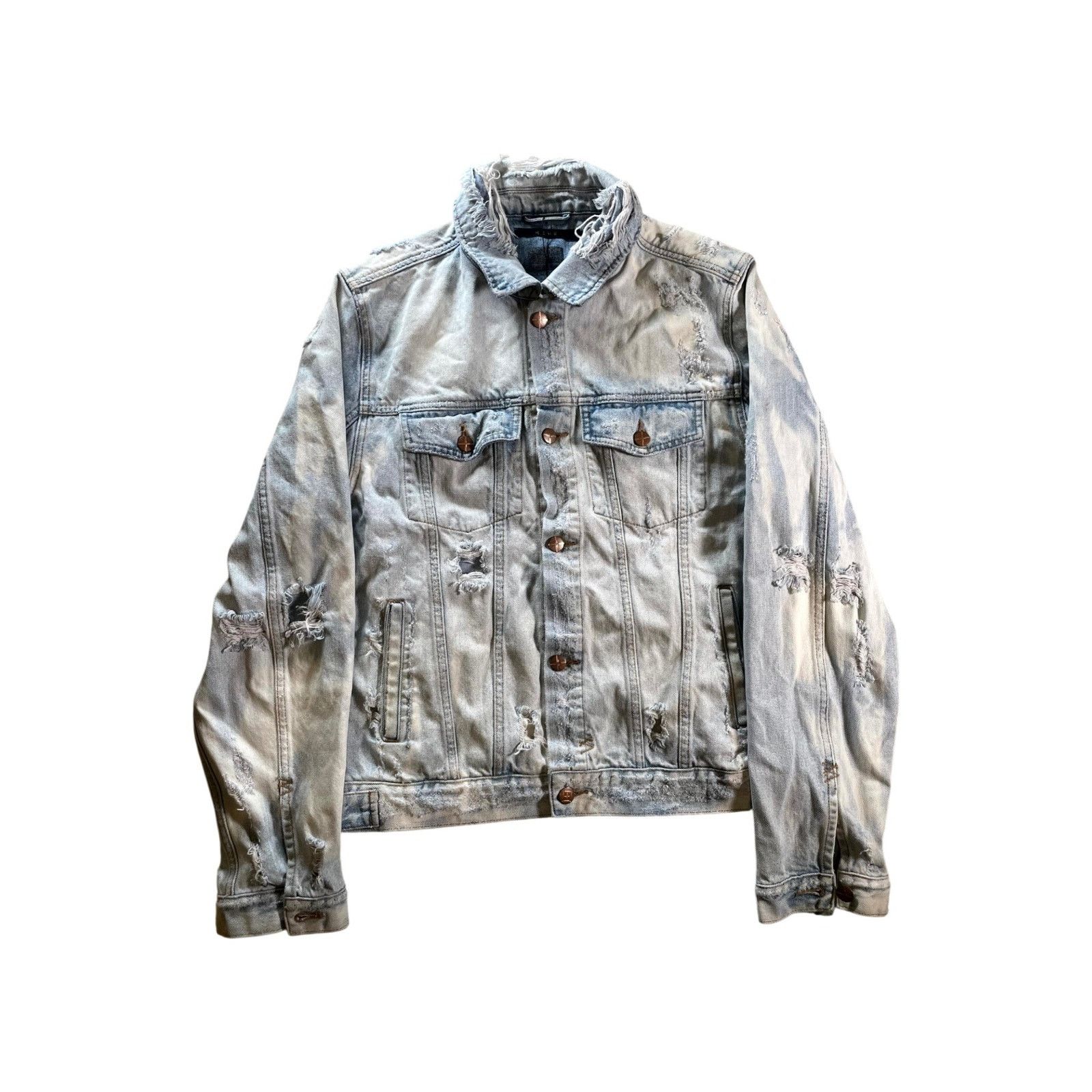 Ksubi Ksubi Bleach Wash Distressed Denim Jacket Size US XL / EU 56 / 4 - 1 Thumbnail