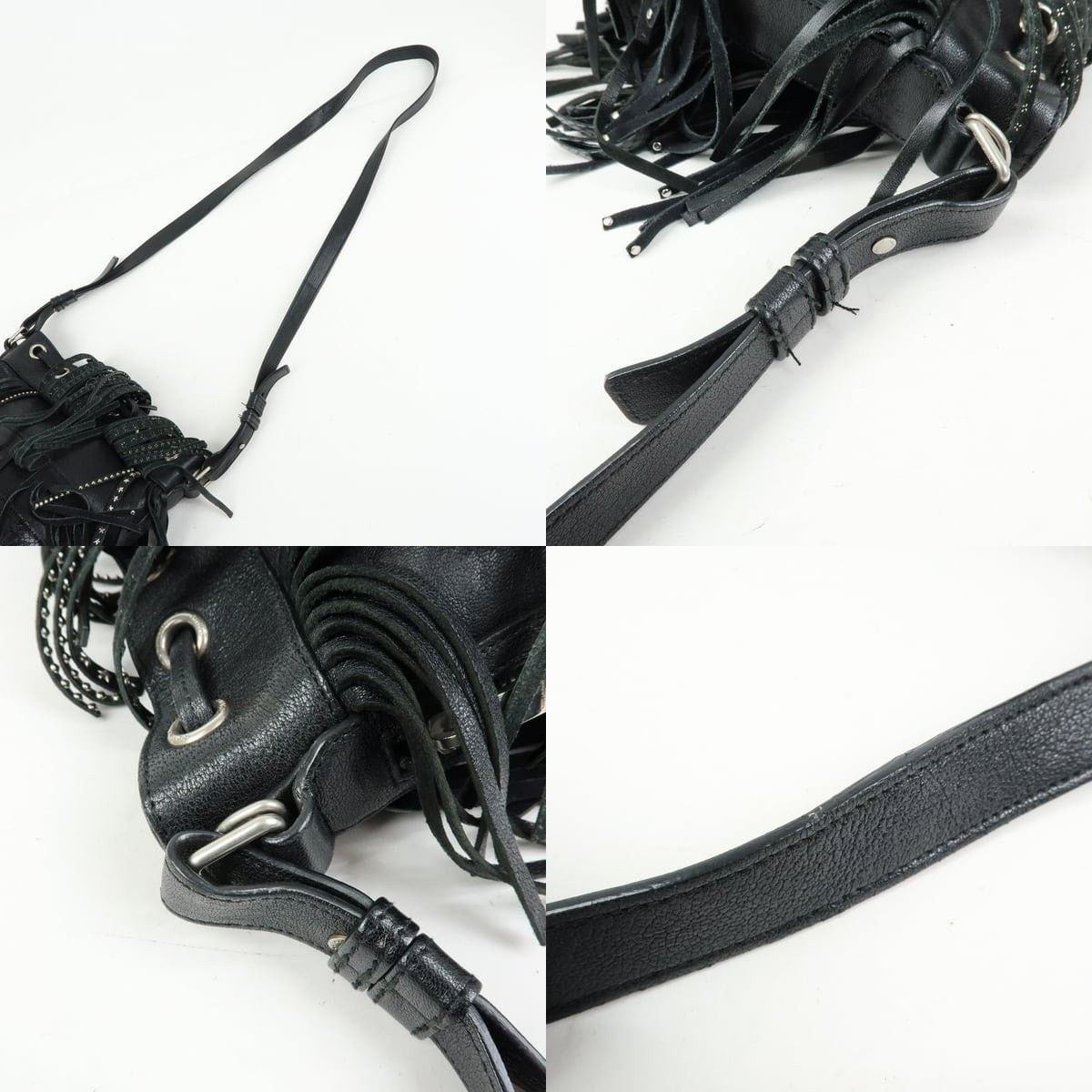 Saint Laurent Paris Saint Laurent Studded Fringe Calfskin Bucket Bag Size ONE SIZE - 4 Thumbnail