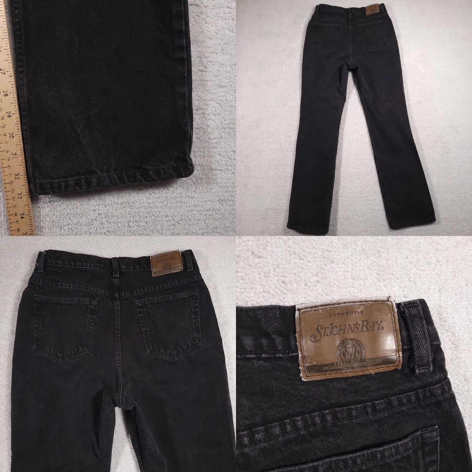 Vintage VINTAGE St John's Bay Jeans Women's 12 Boot Cut Black Denim High Rise Jeans Women Regular 33 In Inseam 5-Pocket Design stretch Easy Care 100% Cotton"} Size 34" / US 12 / IT 48 - 8 Thumbnail
