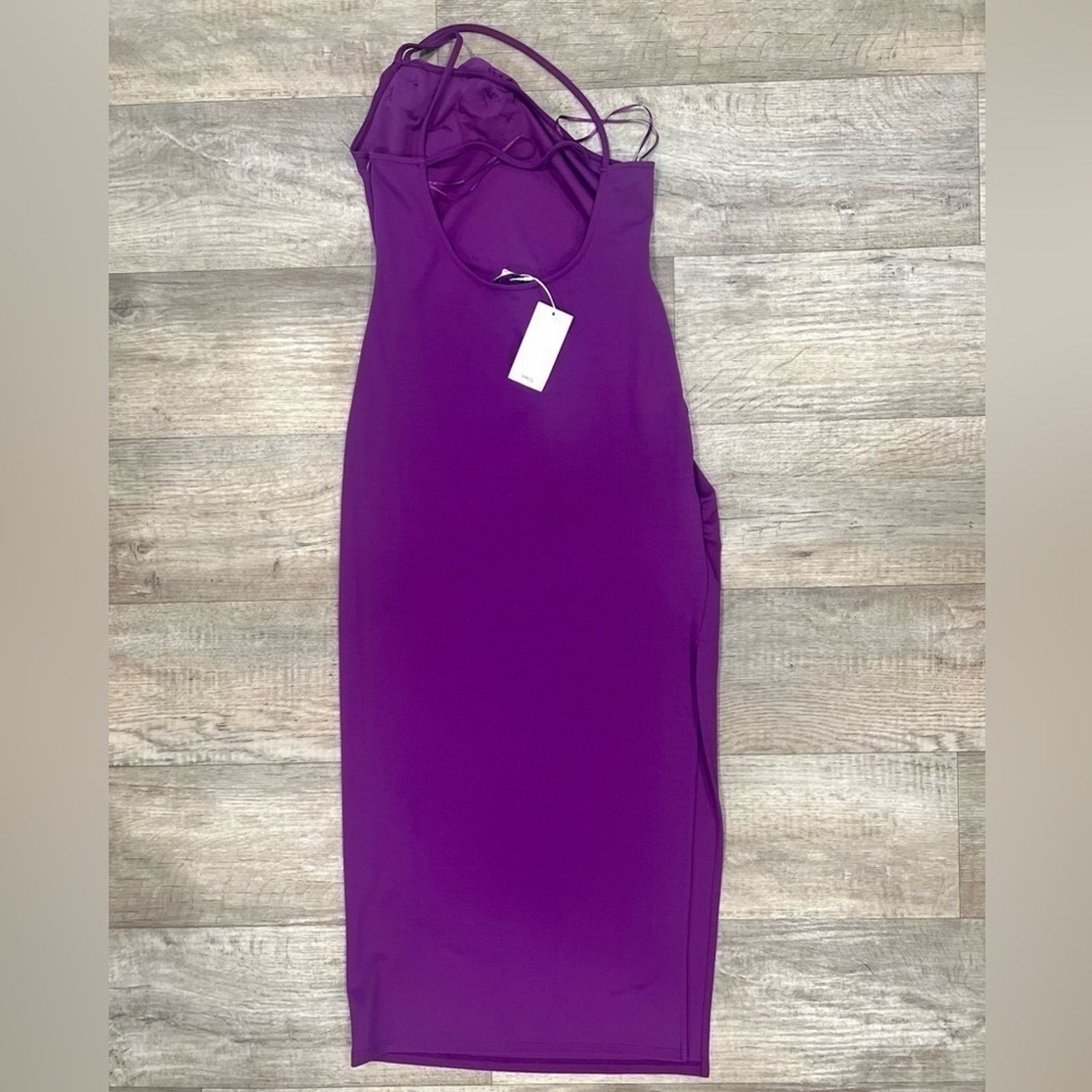 MANGO Blogger Fave Asymmetric Midi Dress NWT  Purple