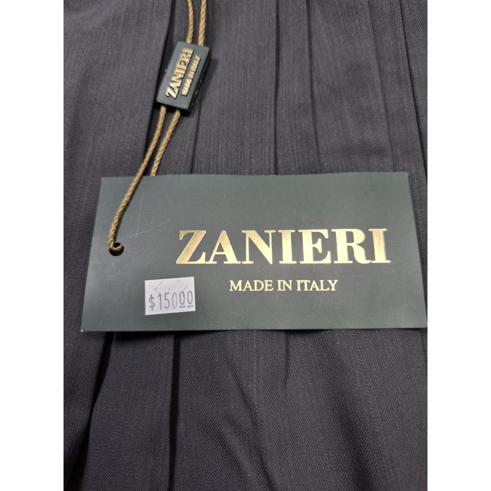 Vintage Zanieri Dress Pants Mens 38x37 Gray Wool Pleated Unhemmed Made Italy NWT Size US 38 / EU 54 - 3 Thumbnail
