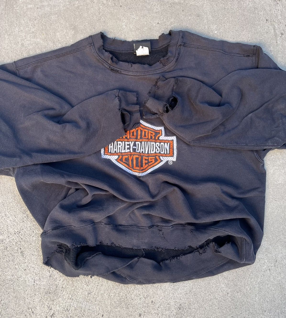 Vintage Vintage Harley Davidson Crewneck Sweatshirt Thrashed Distres Size US L / EU 52-54 / 3 - 2 Thumbnail