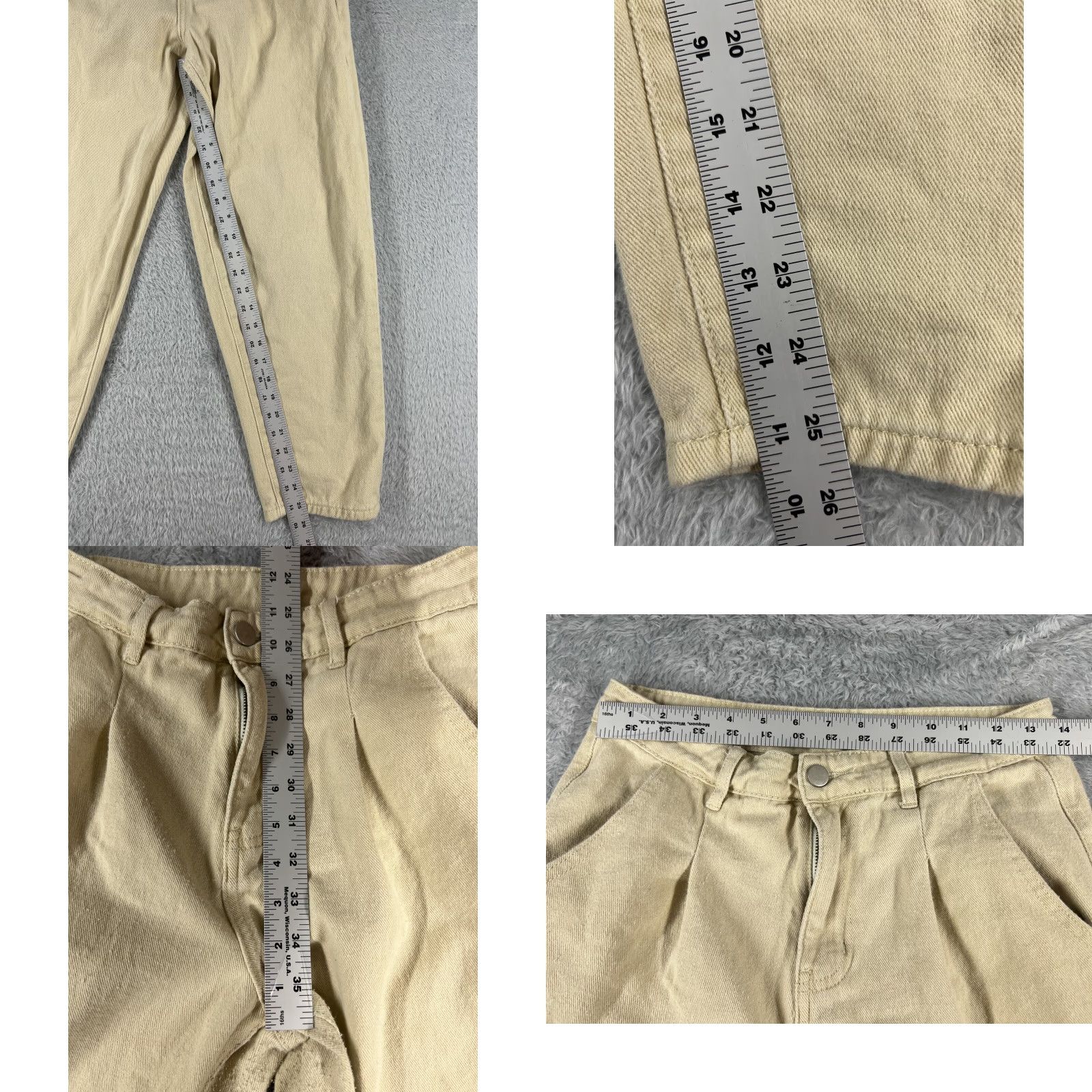 Shein Shein Pants Jeans Womens 26 Yellow Denim Tapered Pleated Cotton Poly Blend 26x26 Womens Size 26" / US 2 / IT 38 - 8 Thumbnail