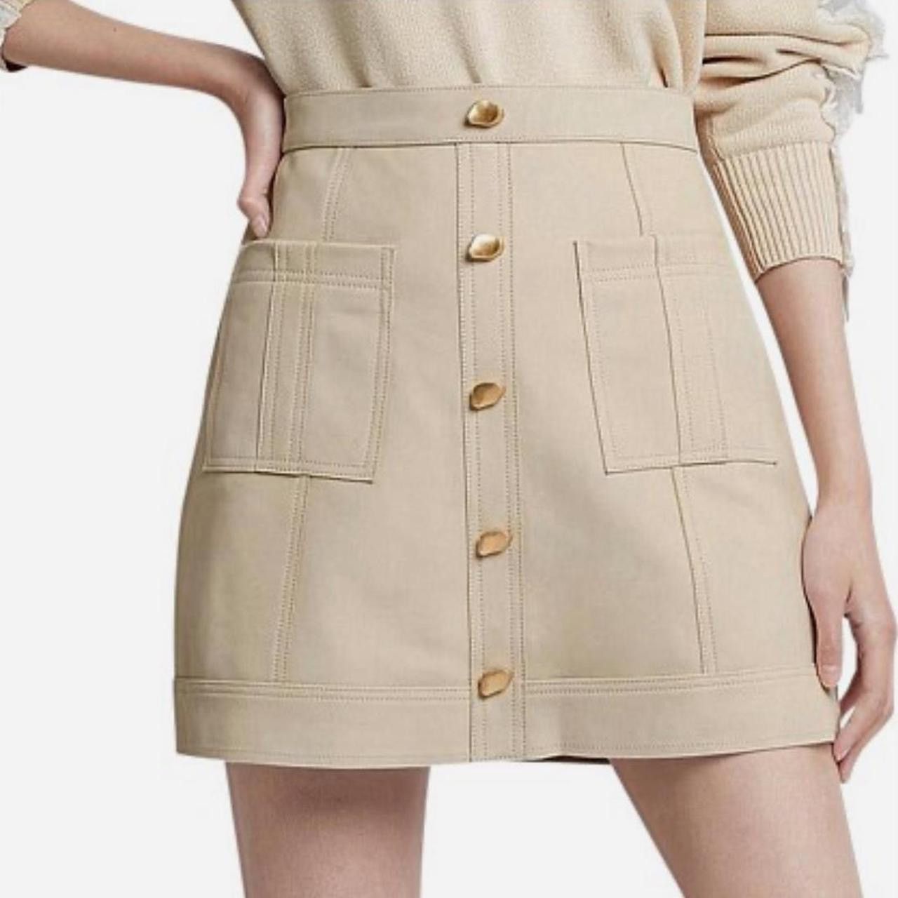Aje Women’s Cream Leather Skirt Size 26" / US 2 / IT 38 - 1 Thumbnail