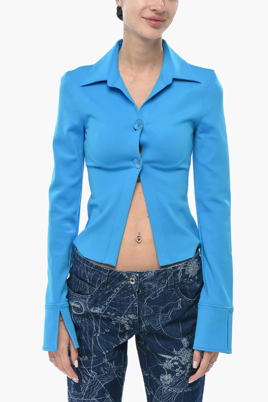 Off-White og1mm0426 Technical Fabric Shirt in Light Blue Size S / US 4 / IT 40 - 1 Thumbnail