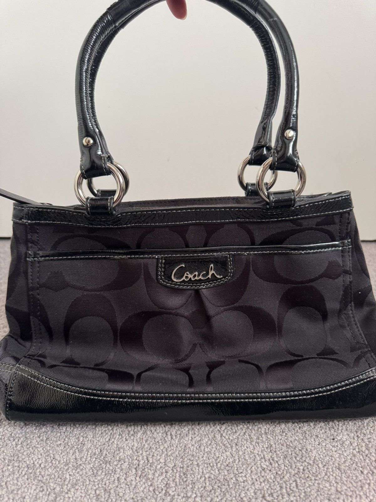 Coach Black fabric/leather Coach shoulder bag with silver buckles Size ONE SIZE - 2 Thumbnail