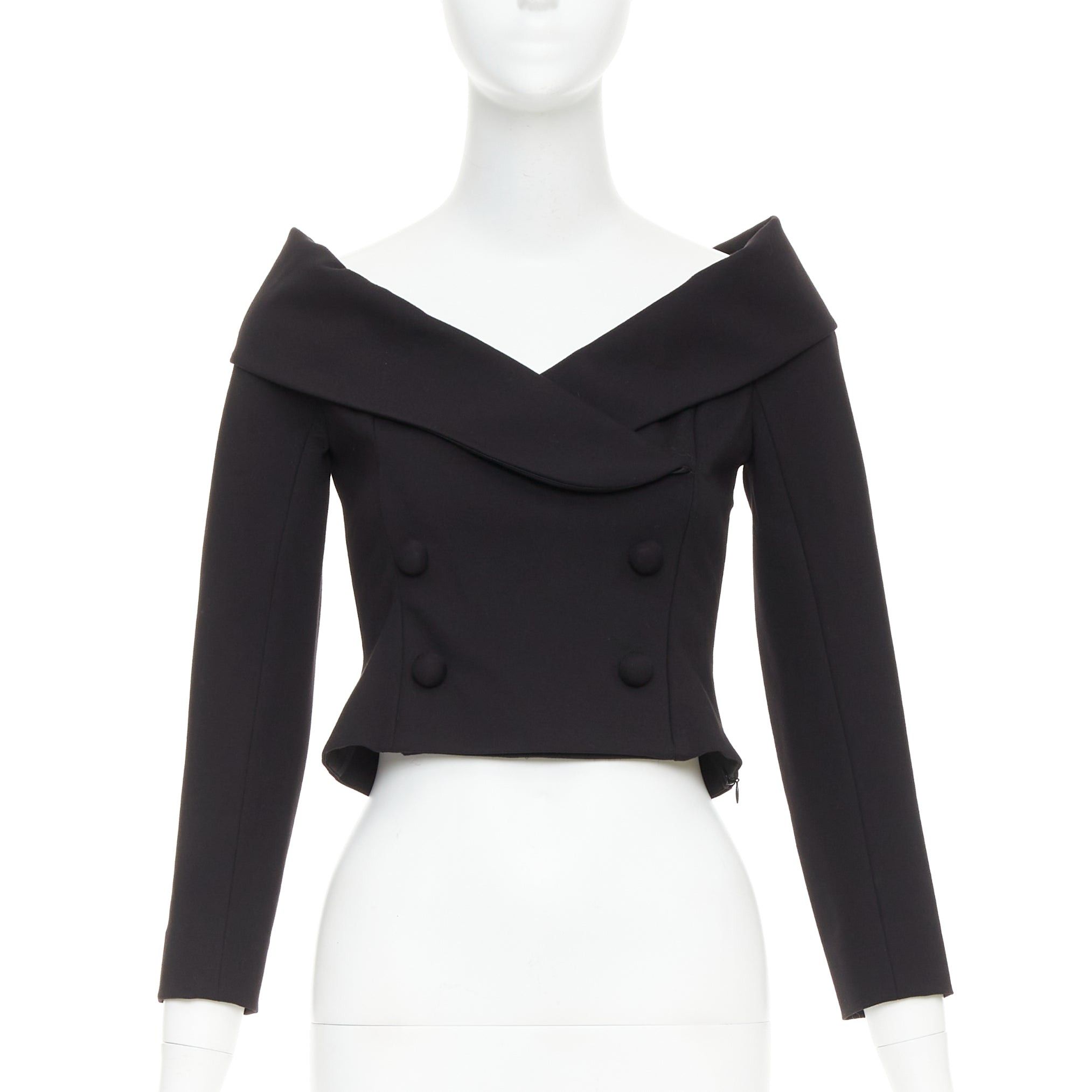 DOROTHEE SCHUMACHER DORATHEE SCHUMACHER Emotional Essense black crop off shoulder cropped top US1 XS Size S / US 4 / IT 40 - 1 Thumbnail