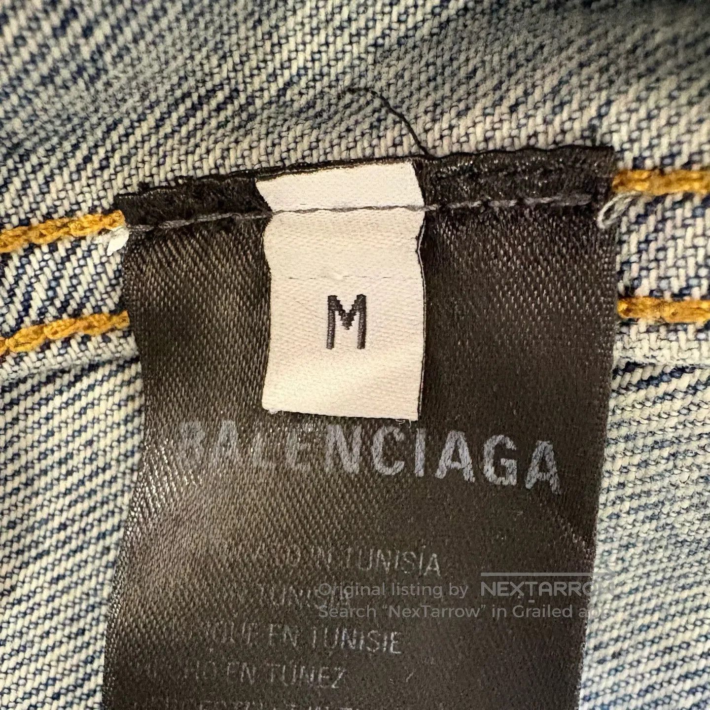Balenciaga Balenciaga Blue washable denim jacket with wave-blocking d Size US M / EU 48-50 / 2 - 7 Thumbnail