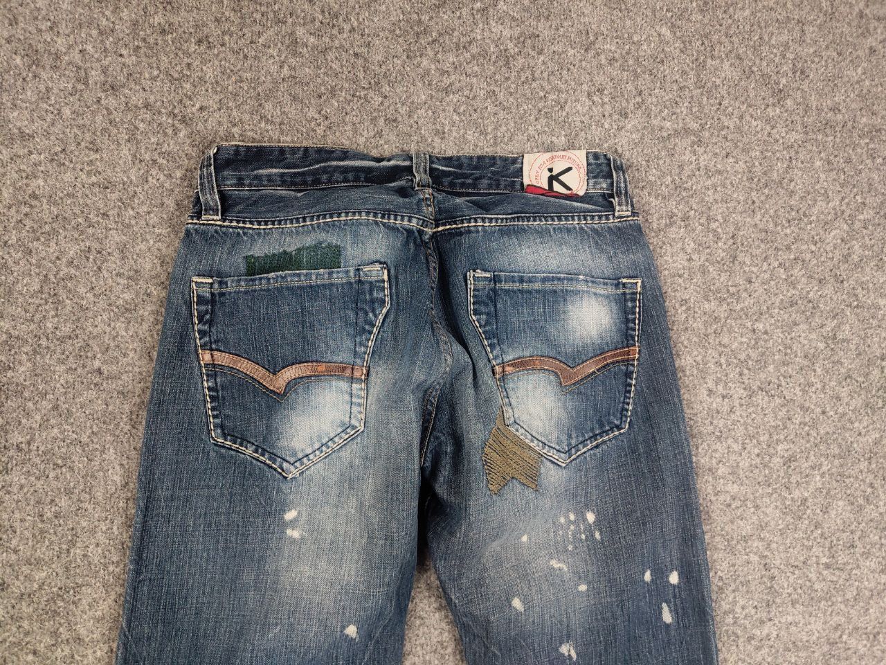 Japanese Brand VTG Y2K Japan Kick Distressed Faded Stretch Thunder Jeans Size US 34 / EU 50 - 12 Thumbnail