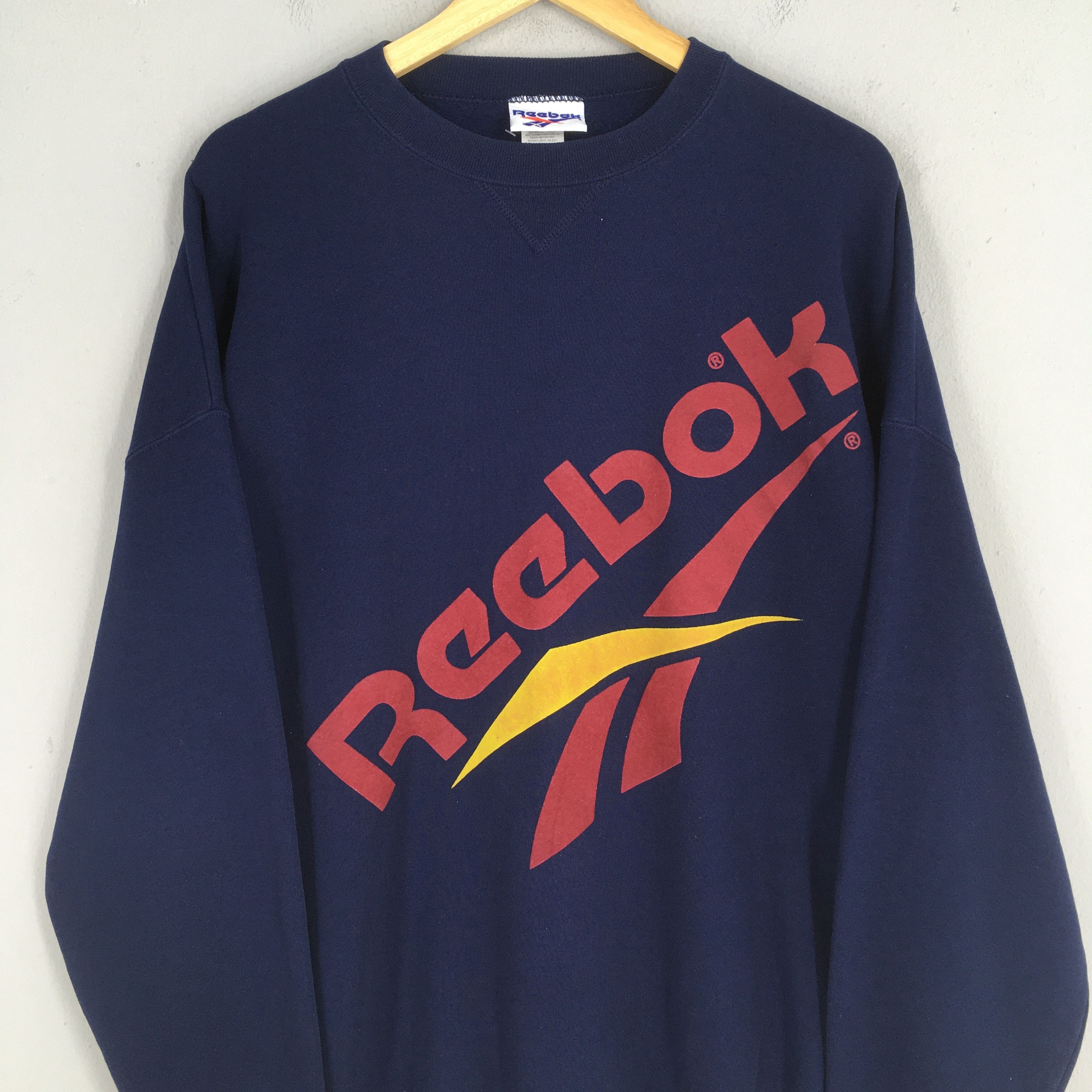 Reebok Vintage 90's Reebok Classic Blue Sweatshirt 2XLarge Size US XXL / EU 58 / 5 - 2 Thumbnail