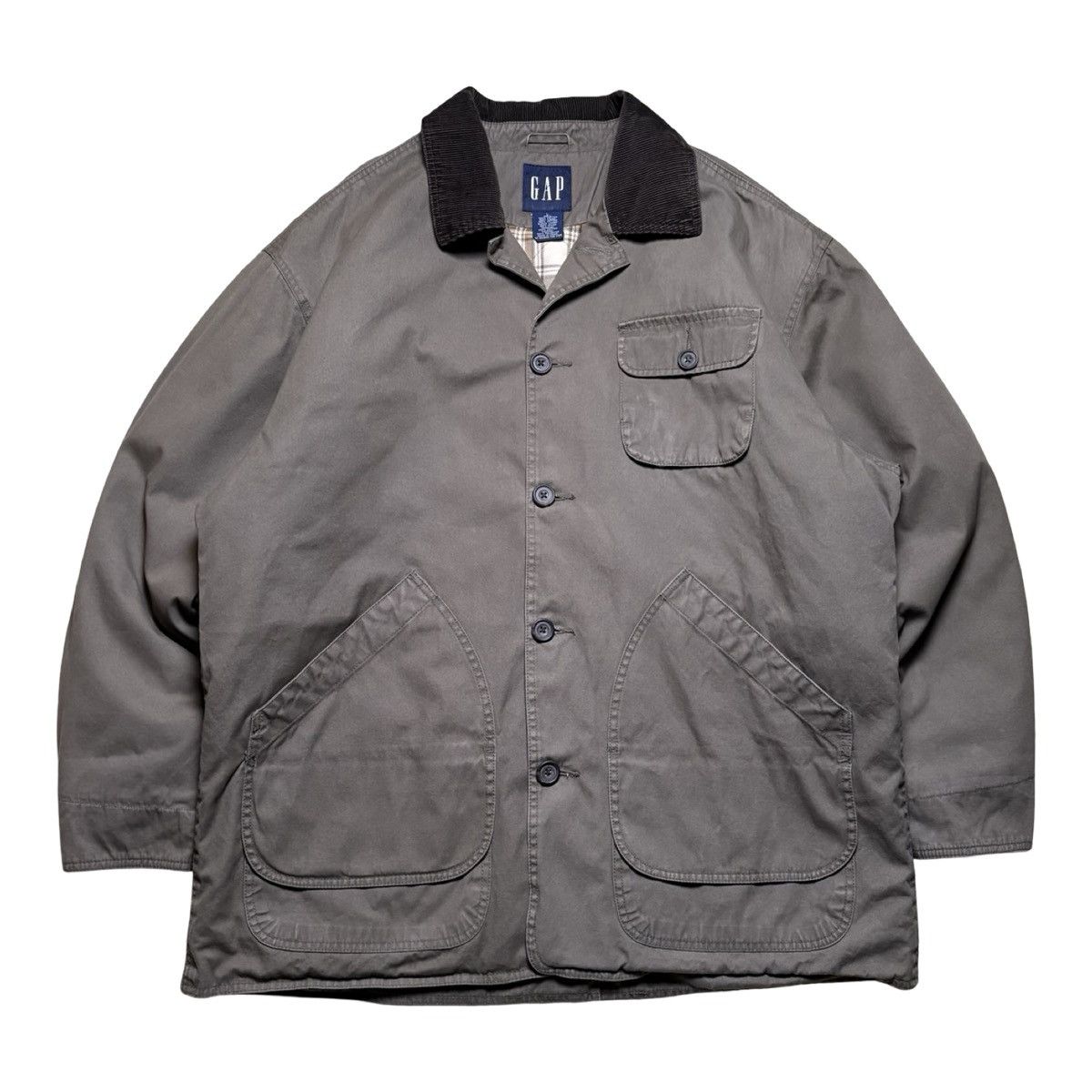 Gap Vintage 90s Gap Brown Mens Flannel Chore Coat Barn Jacket L Size US L / EU 52-54 / 3 - 1 Thumbnail