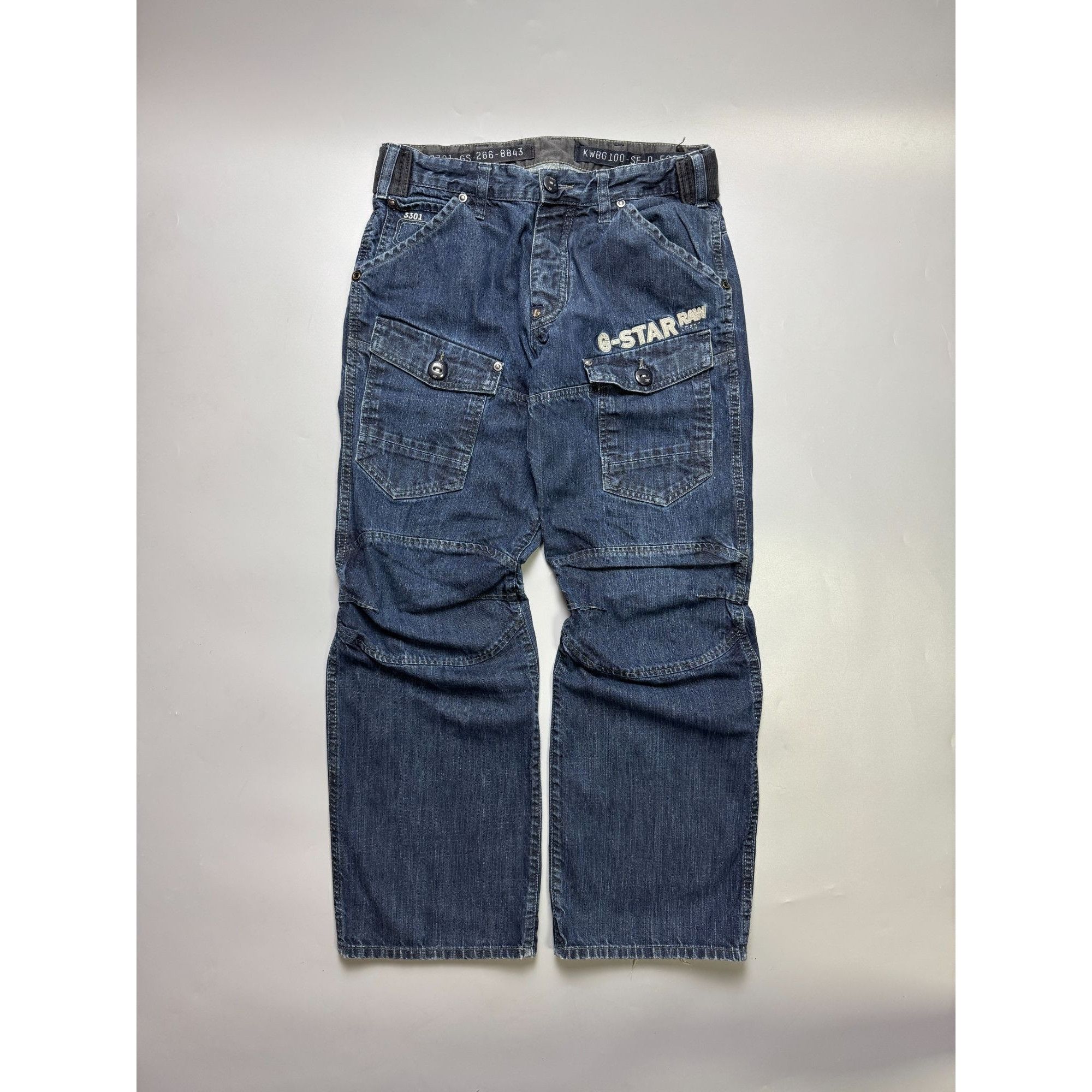 G-Star G-Star RAW Loose Fit Denim Rap Cargo Pants (Y1159) Size US 33 - 1 Thumbnail