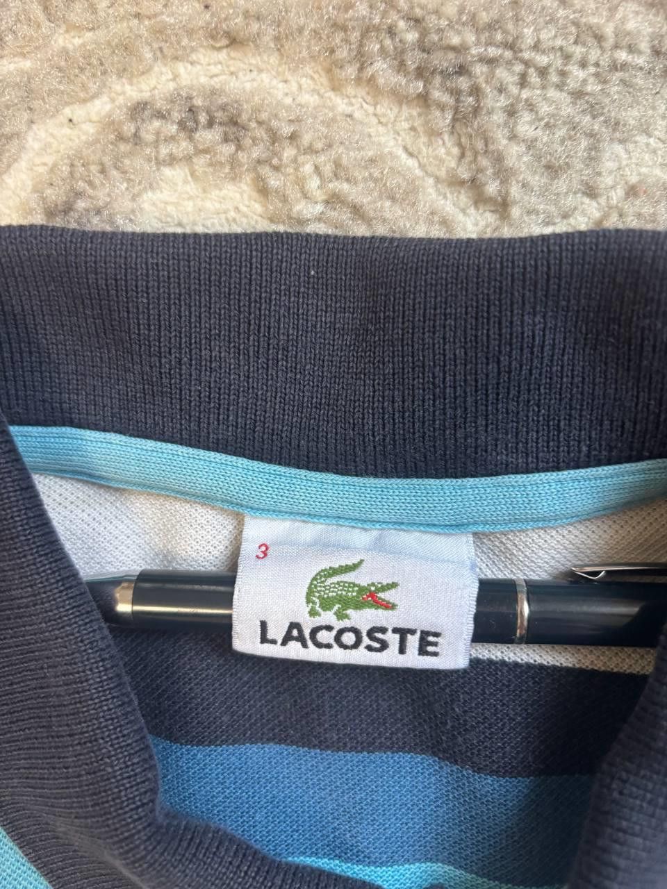 Lacoste Lacoste Striped Polo Shirt Blue / Navy / White – Size 3 Size US M / EU 48-50 / 2 - 4 Thumbnail