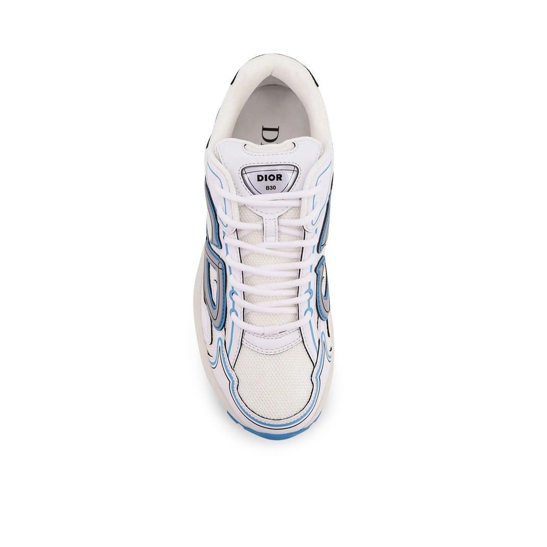 Dior DIOR B30 Countdown $1250 White/Light Blue Sneakers New & Aut Size US 10 / EU 43 - 4 Thumbnail