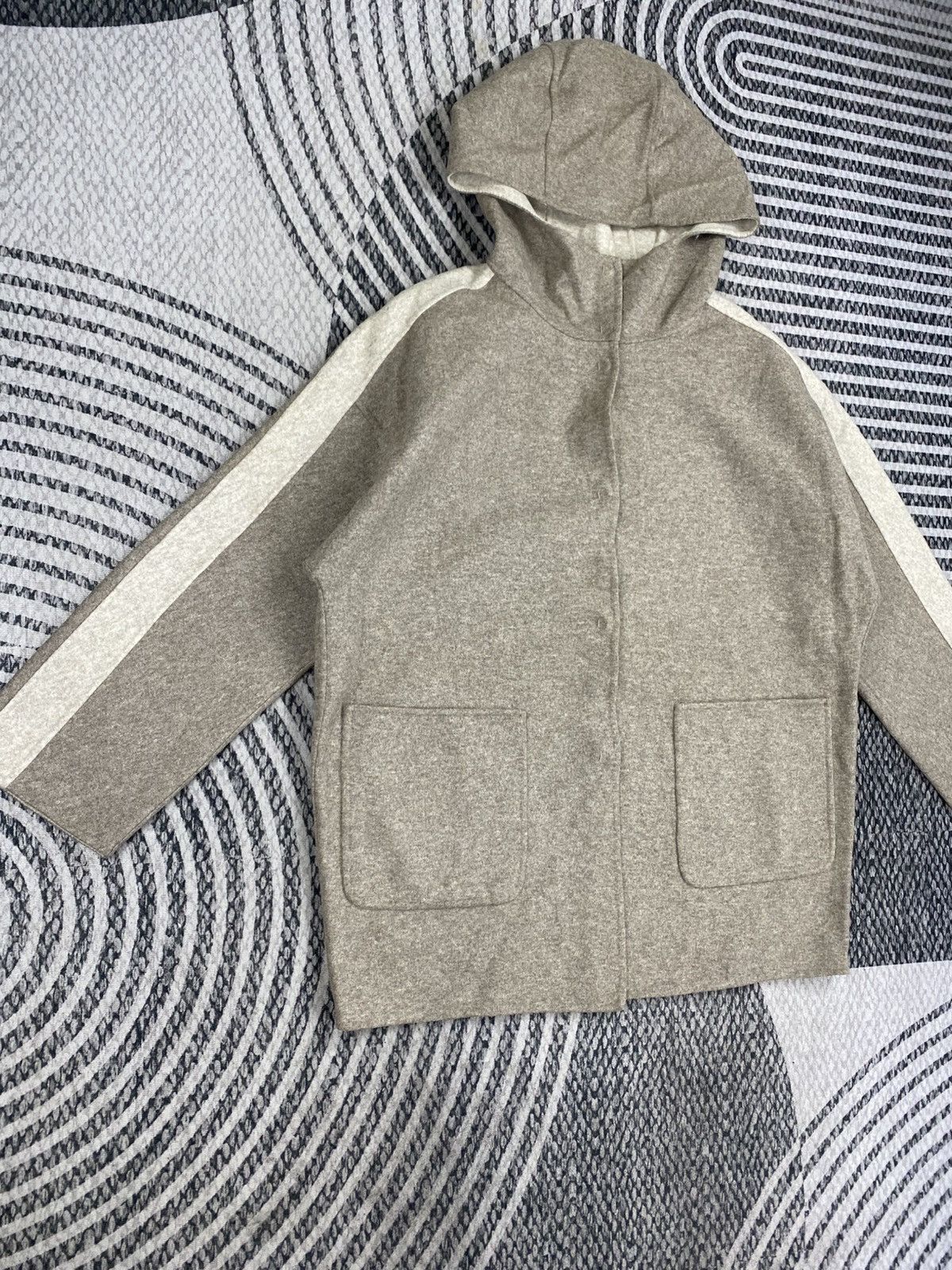 Max Mara Vintage Maxmara Studio Reversible Hooded Wool Jacket Size L / US 10 / IT 46 - 5 Thumbnail