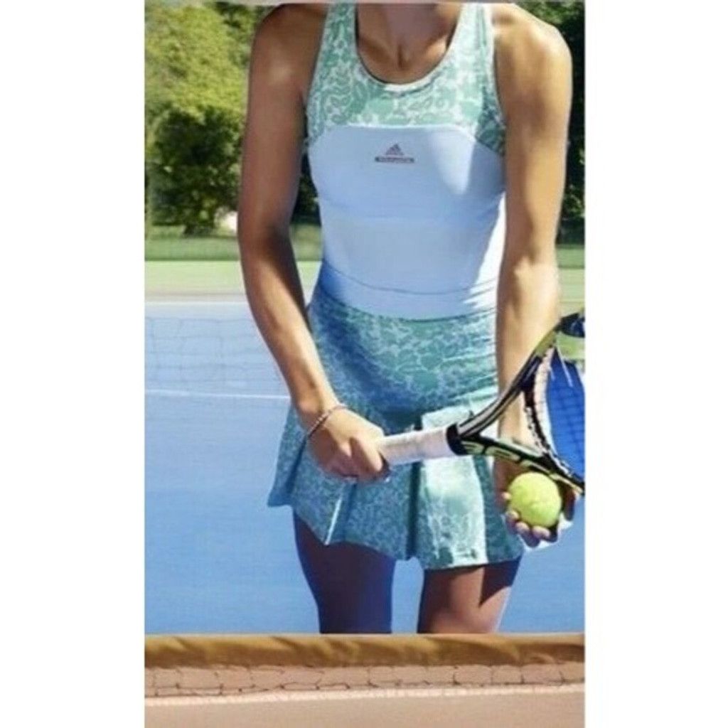 Adidas Adidas Stella McCartney Blue Pleat Mini Tennis Dress Size L Size L / US 10 / IT 46 - 12 Thumbnail