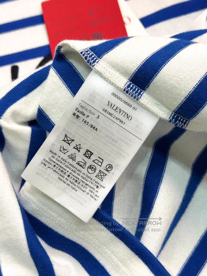 Valentino Valentino Letter blue striped short sleeves Size S / US 4 / IT 40 - 3 Thumbnail