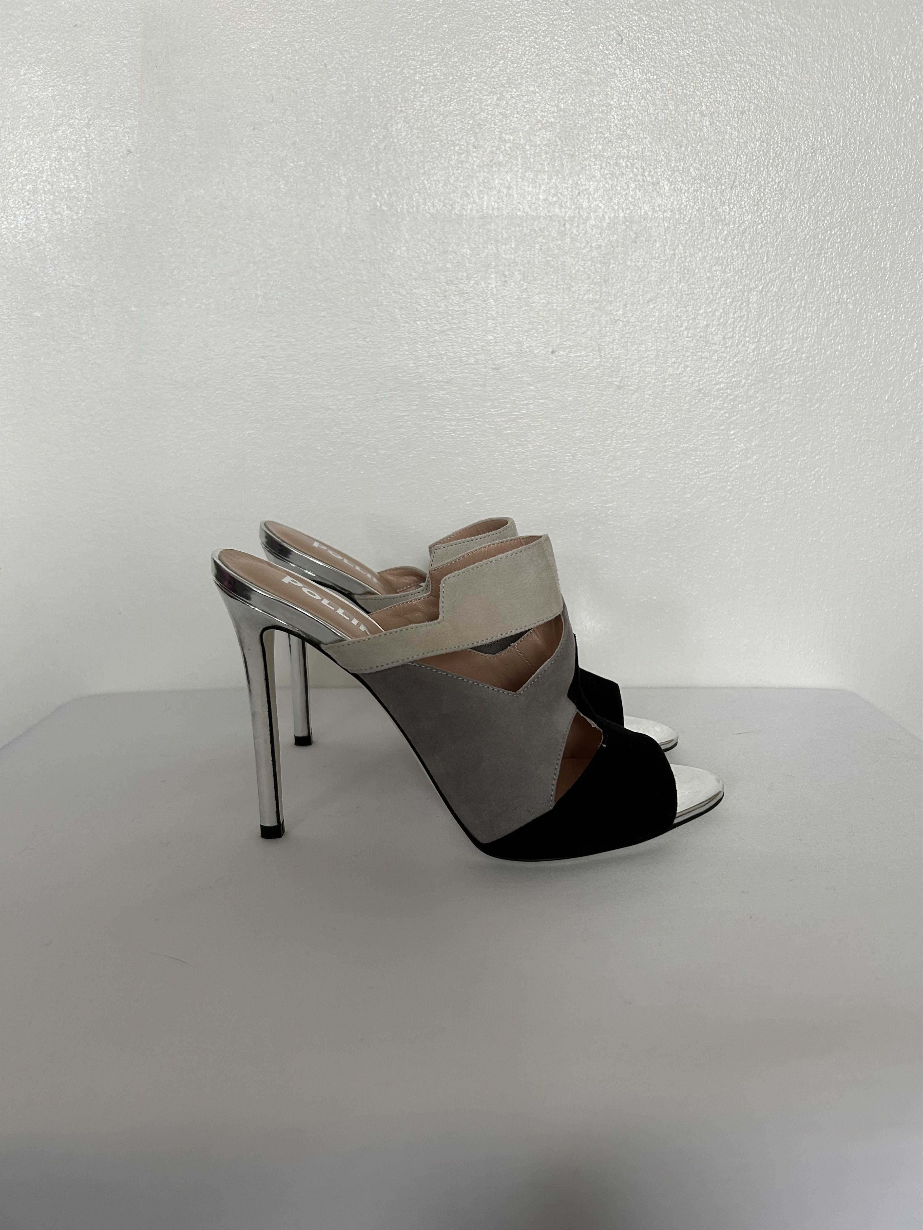 Pollini Pollini "SABOT" Colourblock Suede Heels Size US 6.5 / IT 36.5 - 4 Thumbnail