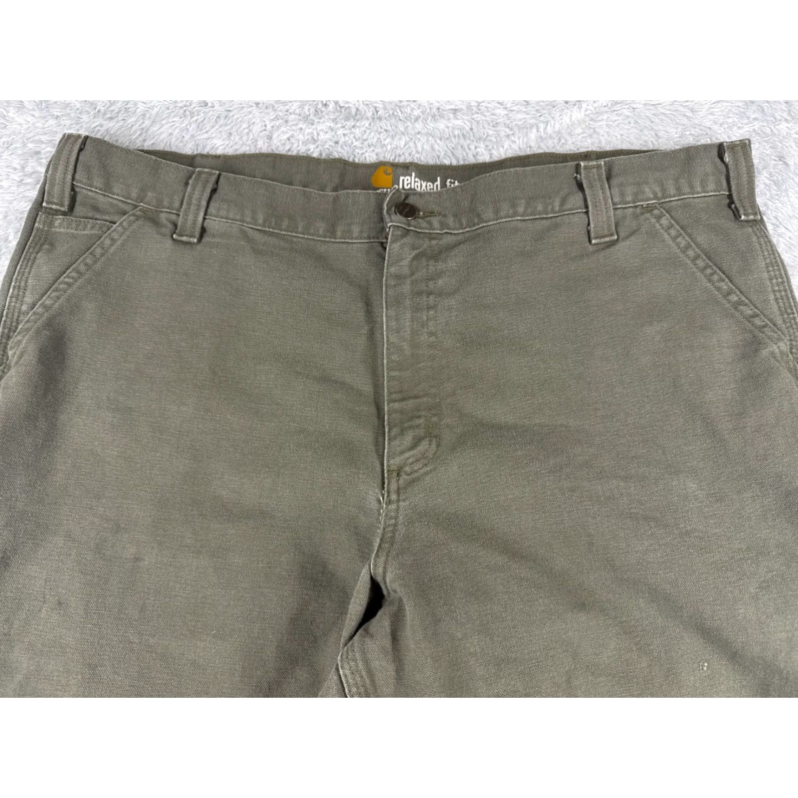Carhartt Carhartt Pants Men 42 Green Washed Duck Relaxed-Fit Dungaree 100% Cotton Cargo Size US 42 / EU 58 - 4 Thumbnail
