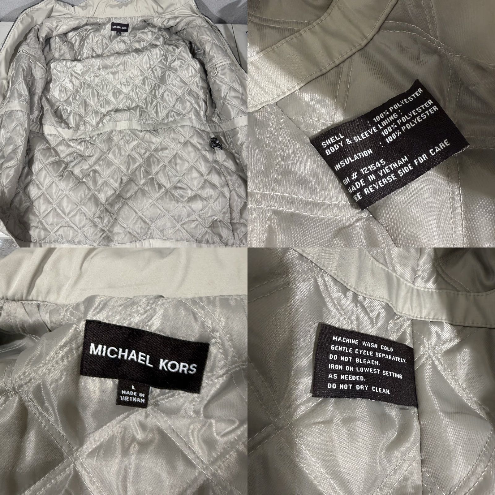 Michael Kors Michael Kors Mens Jacket Mid-Length Rain Coat Light Beige L Snap Zip Front Collared Pockets Designer Outdoor Womens? Size US L / EU 52-54 / 3 - 8 Thumbnail