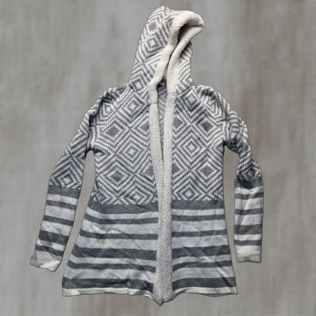 Vintage Altar'd State Cardigan Sweater Open Front Striped Mauve Gray White Adult Women's S Small Regular Size Small Size S / US 4 / IT 40 - 1 Thumbnail