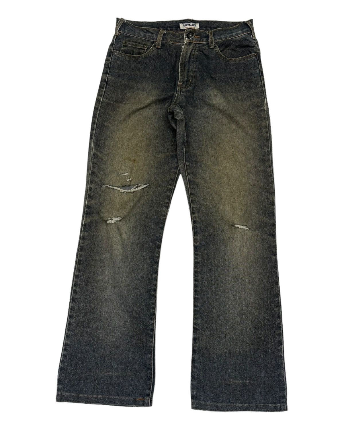 If Six Was Nine Flare Jeans Haphazard Distress Bootcut Flared Jeans Size US 28 / EU 44 - 7 Thumbnail