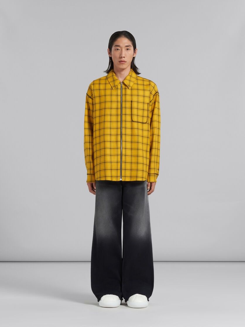 Marni o1w1db10125 Checked Wool Jacket in Yellow Size US M / EU 48-50 / 2 - 2 Thumbnail