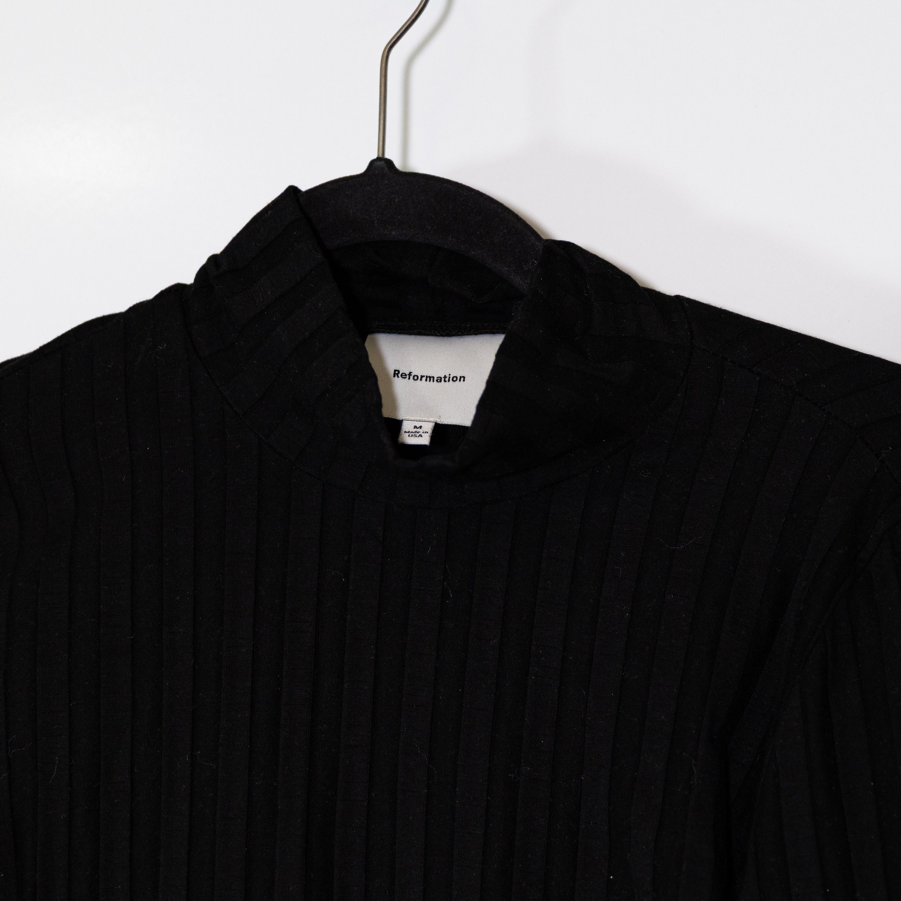 Reformation Libra Ribbed Knit Stretch Mock