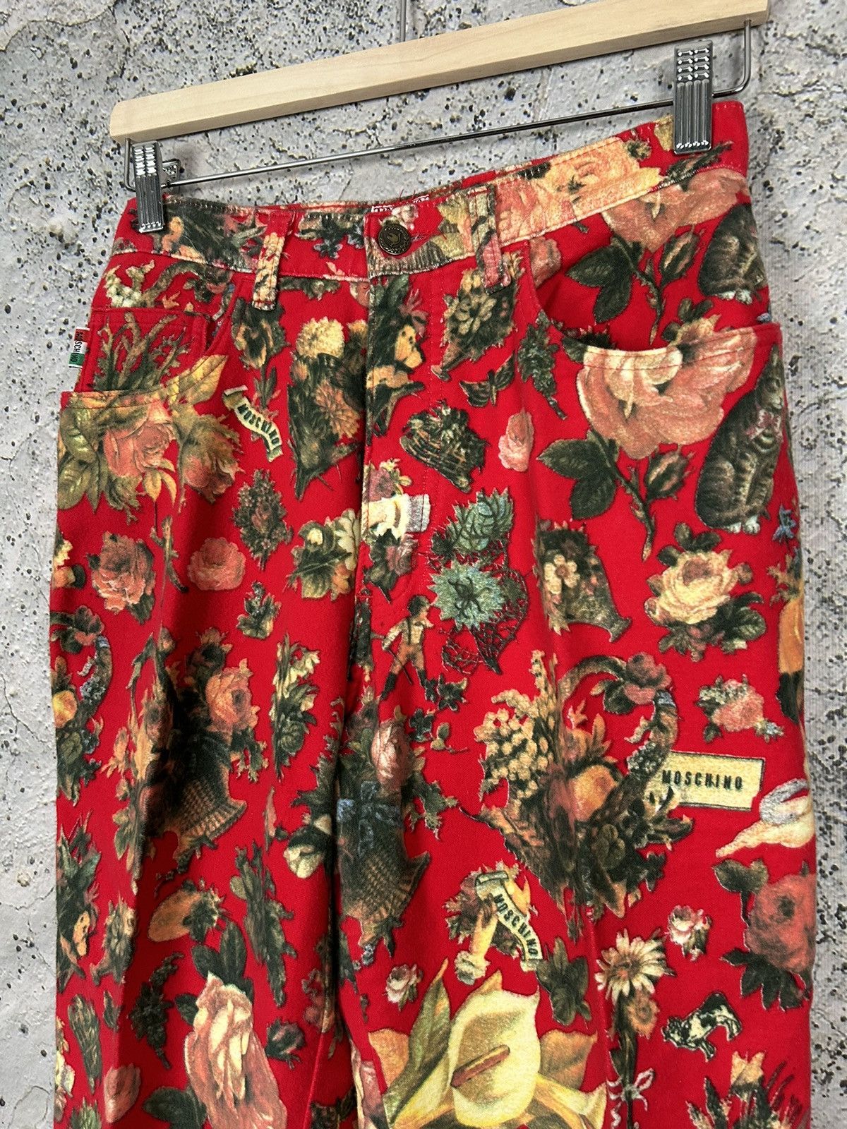 Moschino Vintage Moschino Jeans Made in Italy 90s Floral Pants Rare Size US 29 - 4 Thumbnail
