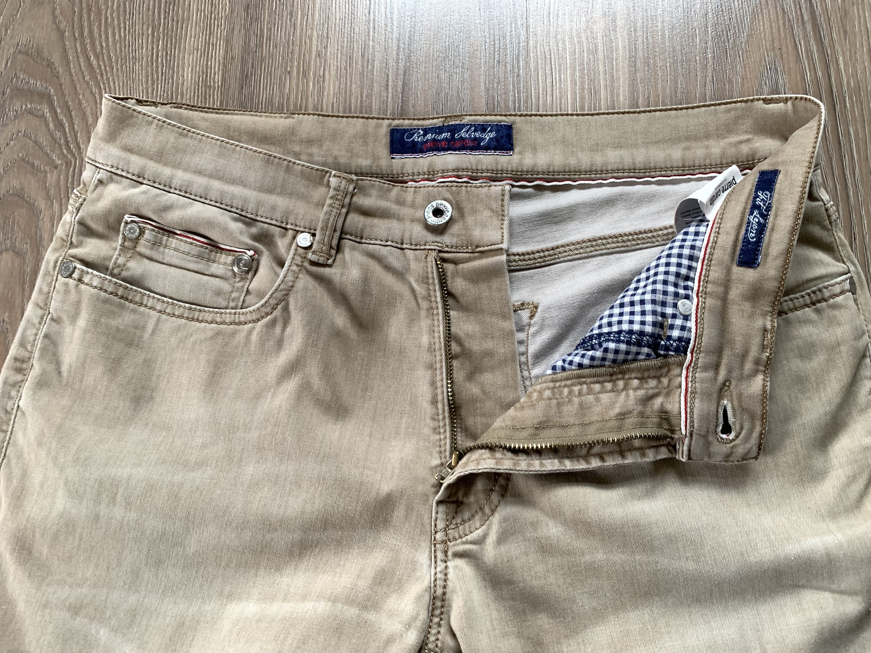 Designer × Pierre Cardin Pierre Cardin Premium Selvedge Beige Jeans Size US 33 - 6 Thumbnail