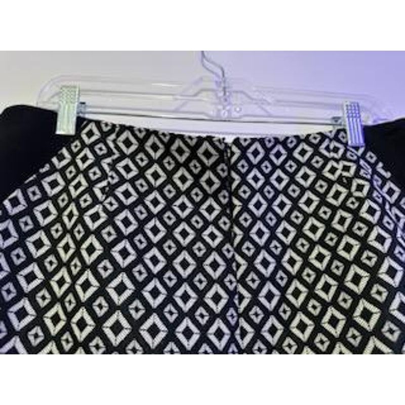 Worthington Worthington Women Pencil Skirt Diamond Pattern Slit Black Size 36" / US 14 / IT 50 - 3 Thumbnail