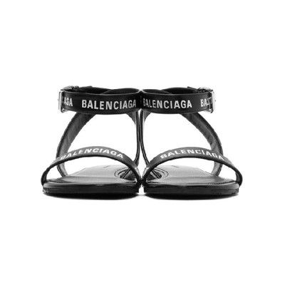 Balenciaga o1w1db11123 Round Flat Sandals in Black Grailed