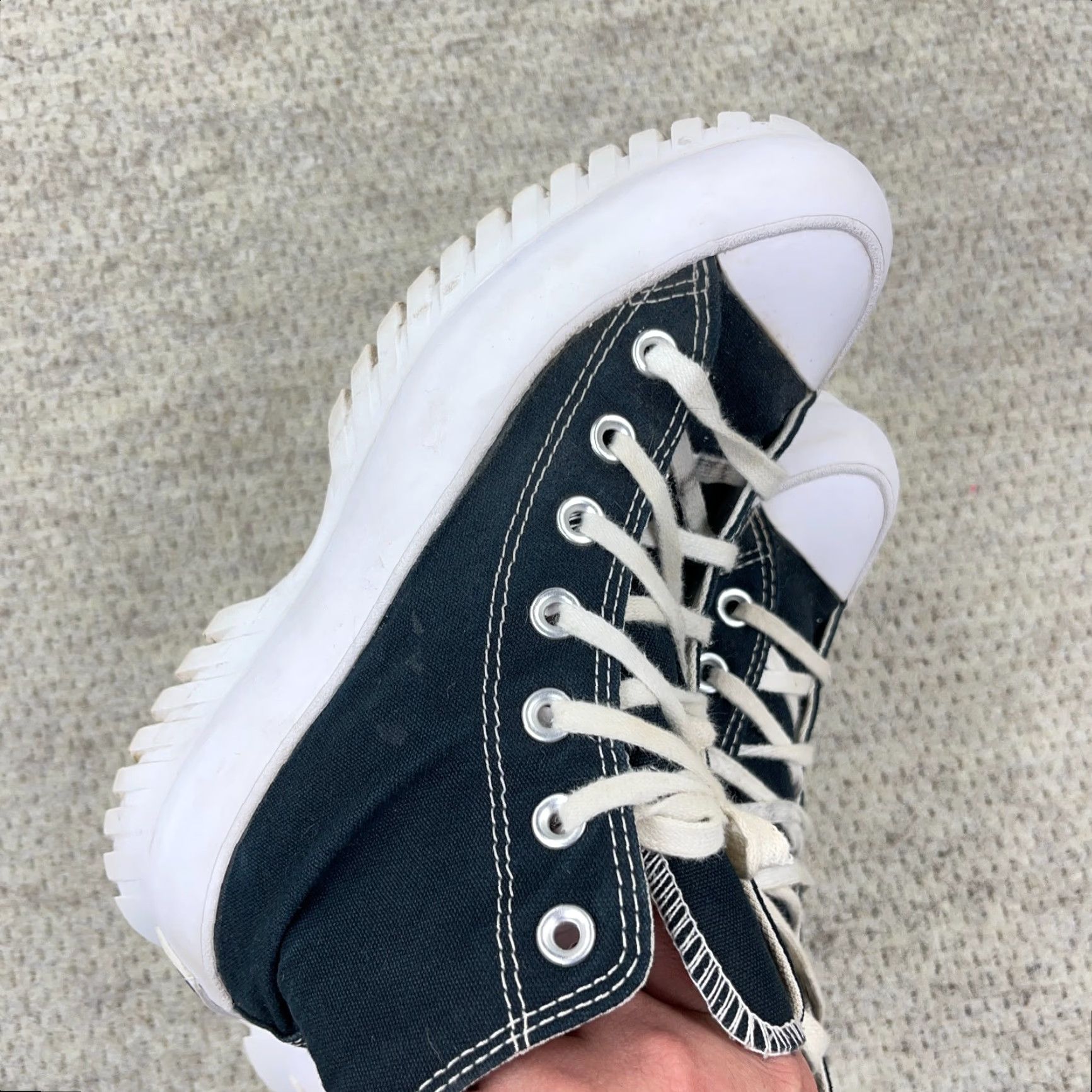 Converse VINTAGE Converse Chuck Taylor All Star A00870C Lugged Hi 2.0 Platform Sneaker Womens 7.5 Black Canvas Logo High Top Casual Shoes 70s Stars Size US 7.5 / IT 37.5 - 7 Thumbnail