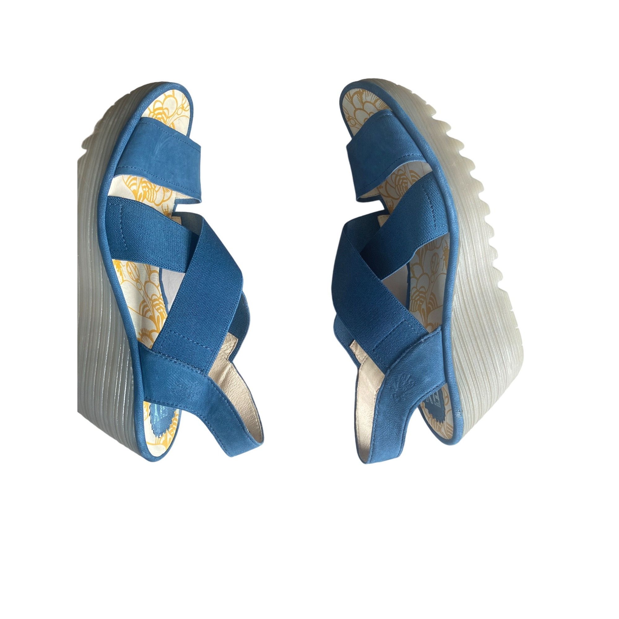 Fly London Fly London Women's Yaji Wedge Sandal Blue Women's 41 US 10 Size US 10 / IT 40 - 9 Thumbnail