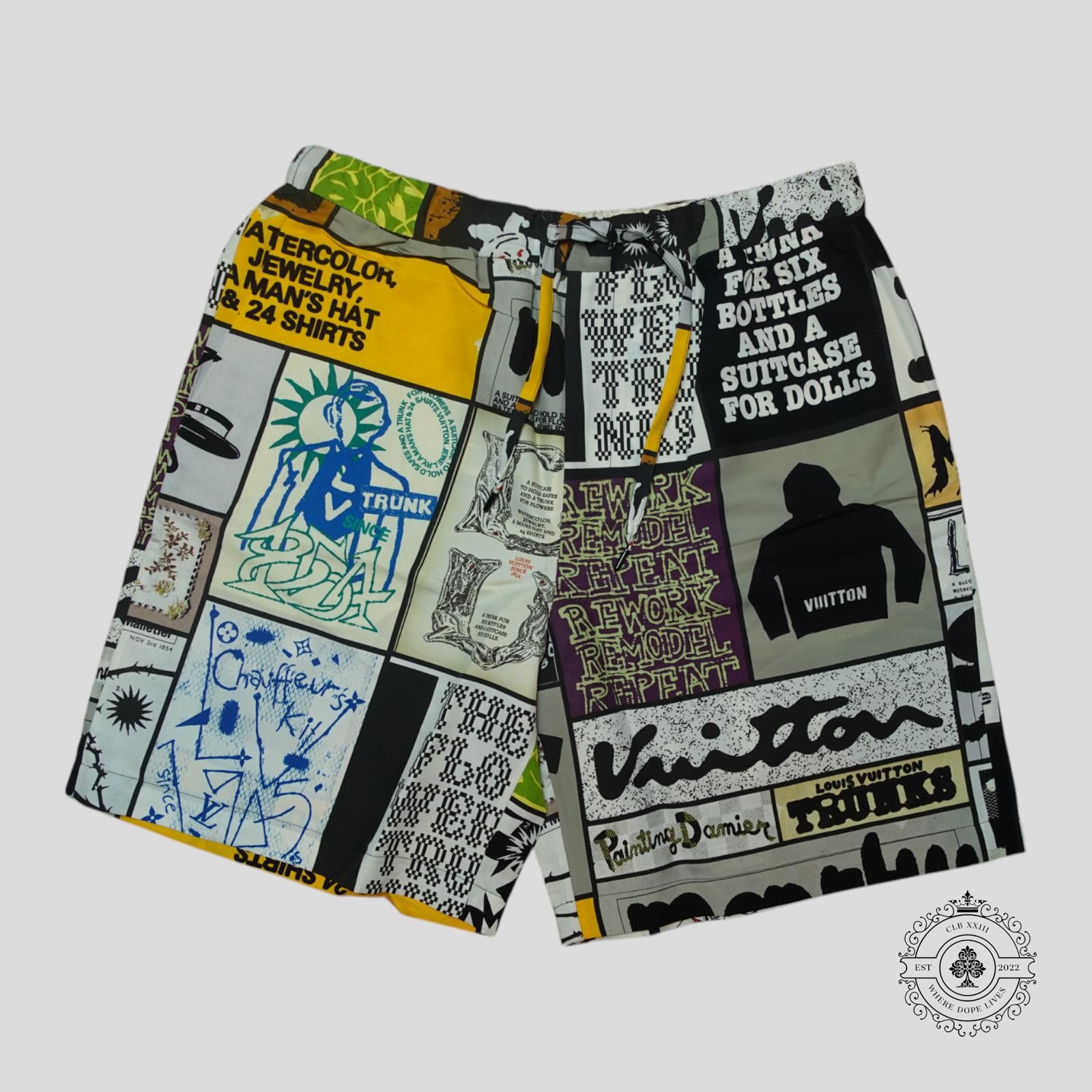 Louis Vuitton Louis Vuitton Fanzine Print Drawstring Shorts in Multicolor Size US 36 / EU 52 - 1 Thumbnail