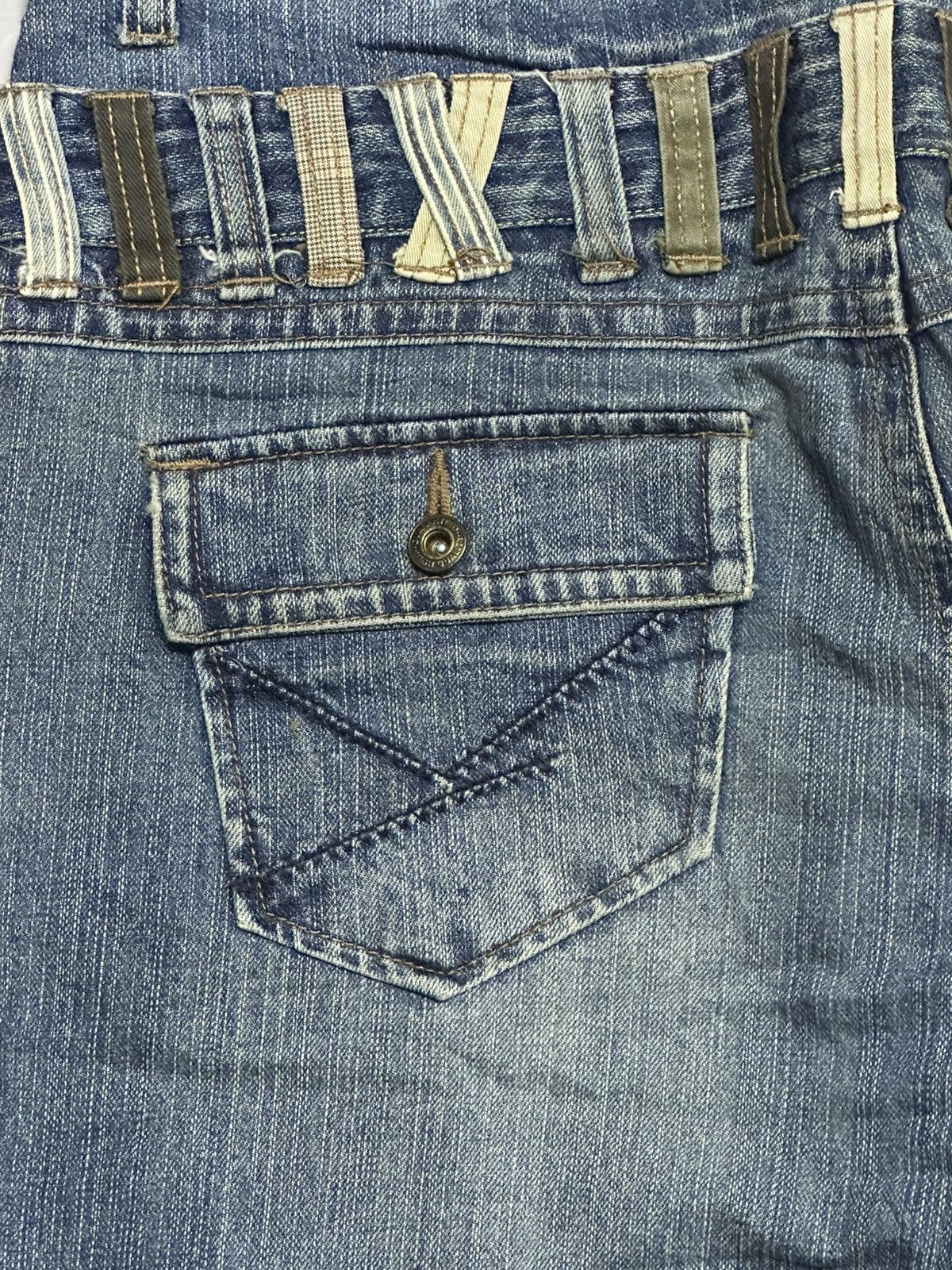 Japanese Brand Jinnee Jeans Double Waist Baggy Loose With Painted & Faded Size US 37 - 7 Thumbnail