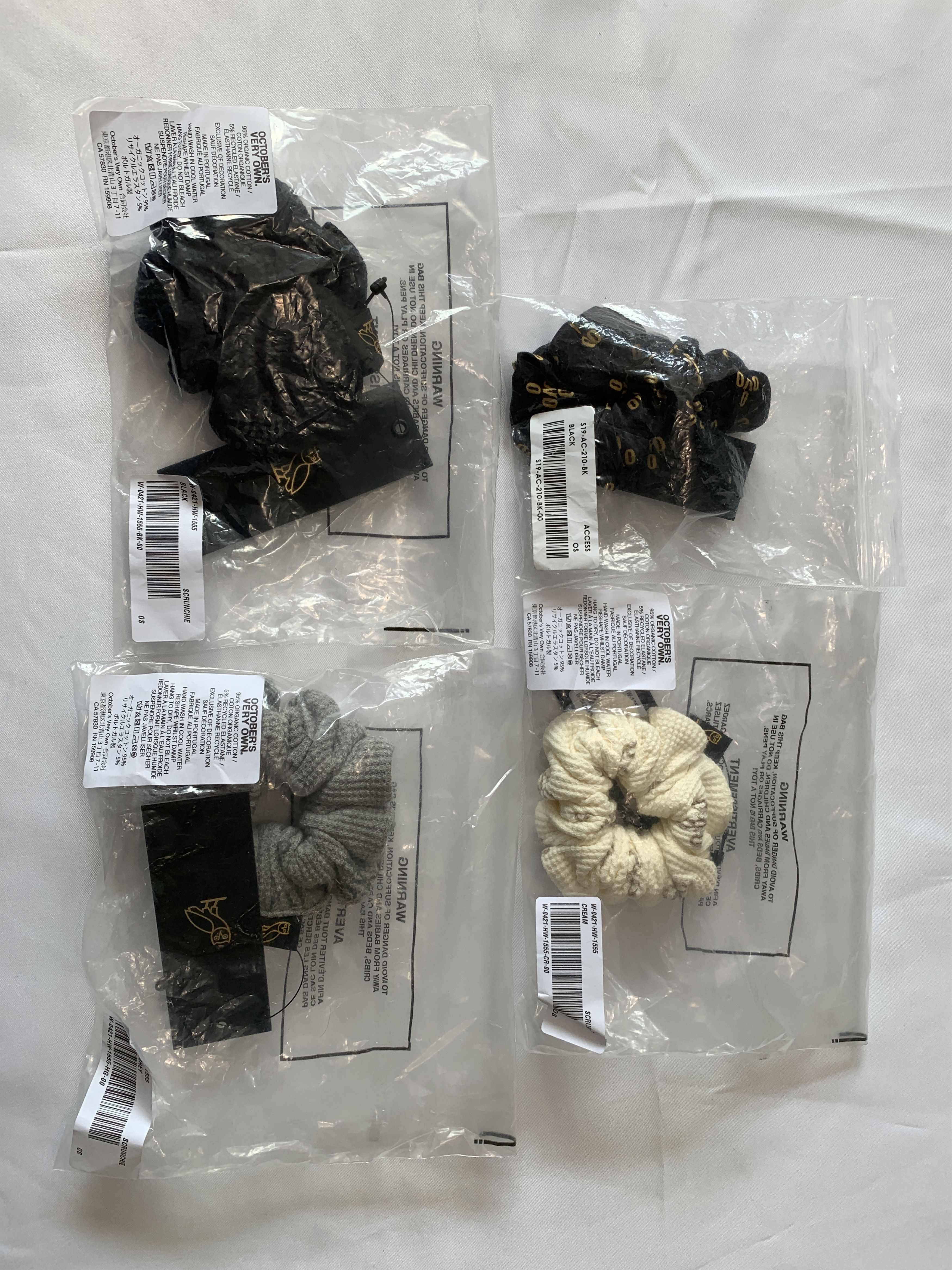 Drake OVO Womens Silk Monogram Hair Scrunchies Bundle x4 Size ONE SIZE - 6 Thumbnail