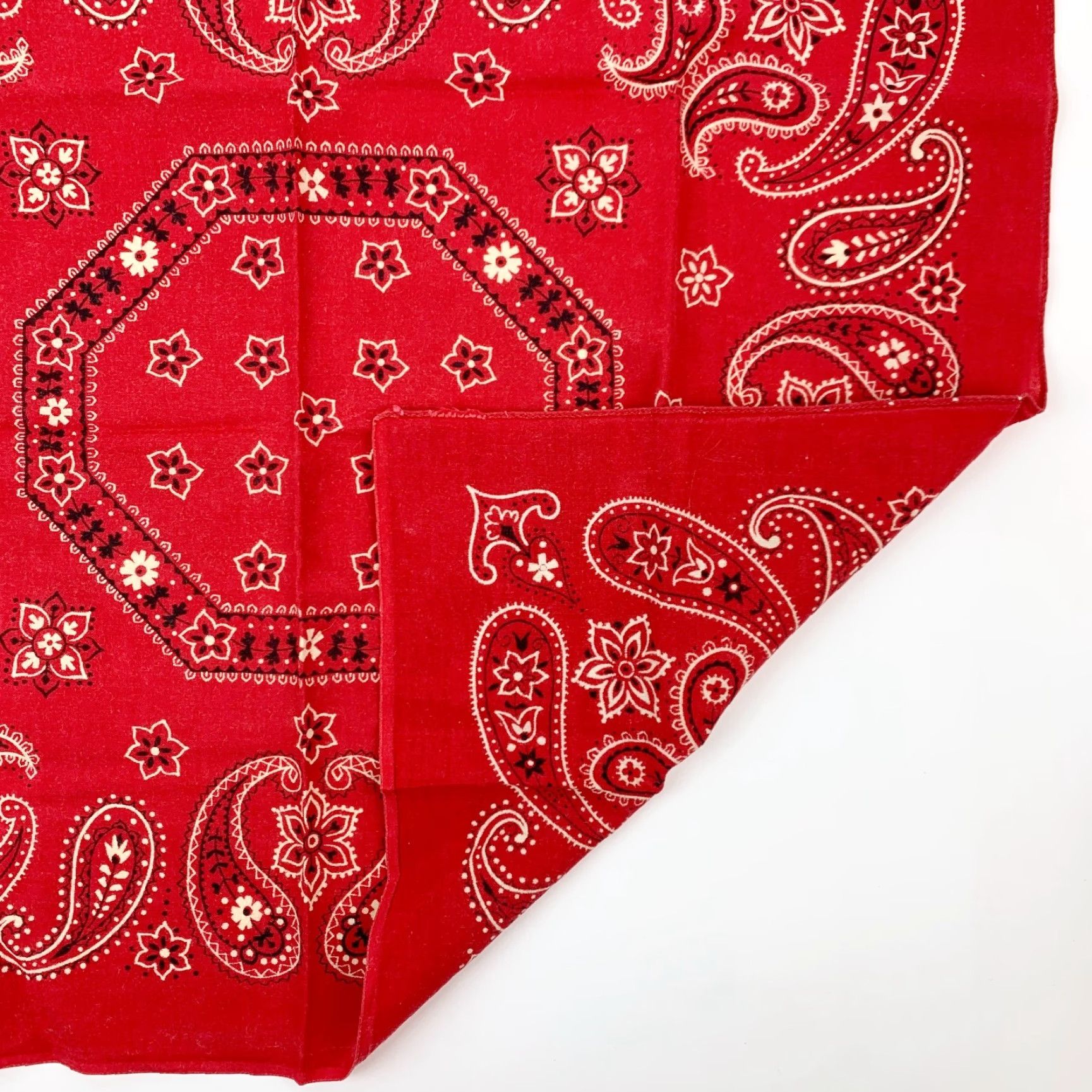 Vintage VINTAGE Bandana Western Floral Red 20" x 22" Unbranded Cotton Unisex Men Women Girls Boys Size ONE SIZE - 7 Thumbnail